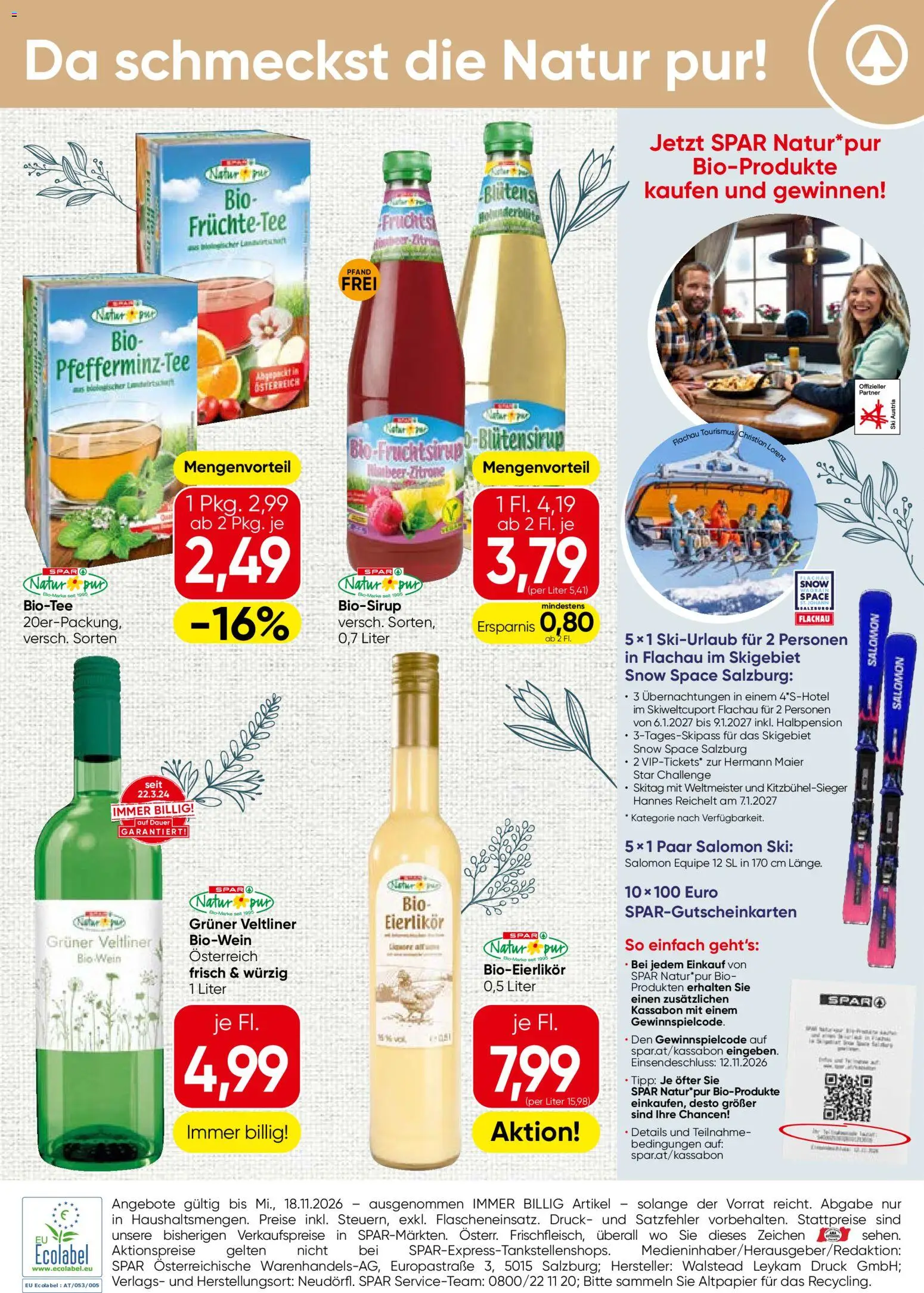 Spar Natur*pur gültig ab 29.10.2026 | Seite: 4 | Produkte: Früchtetee, Wein