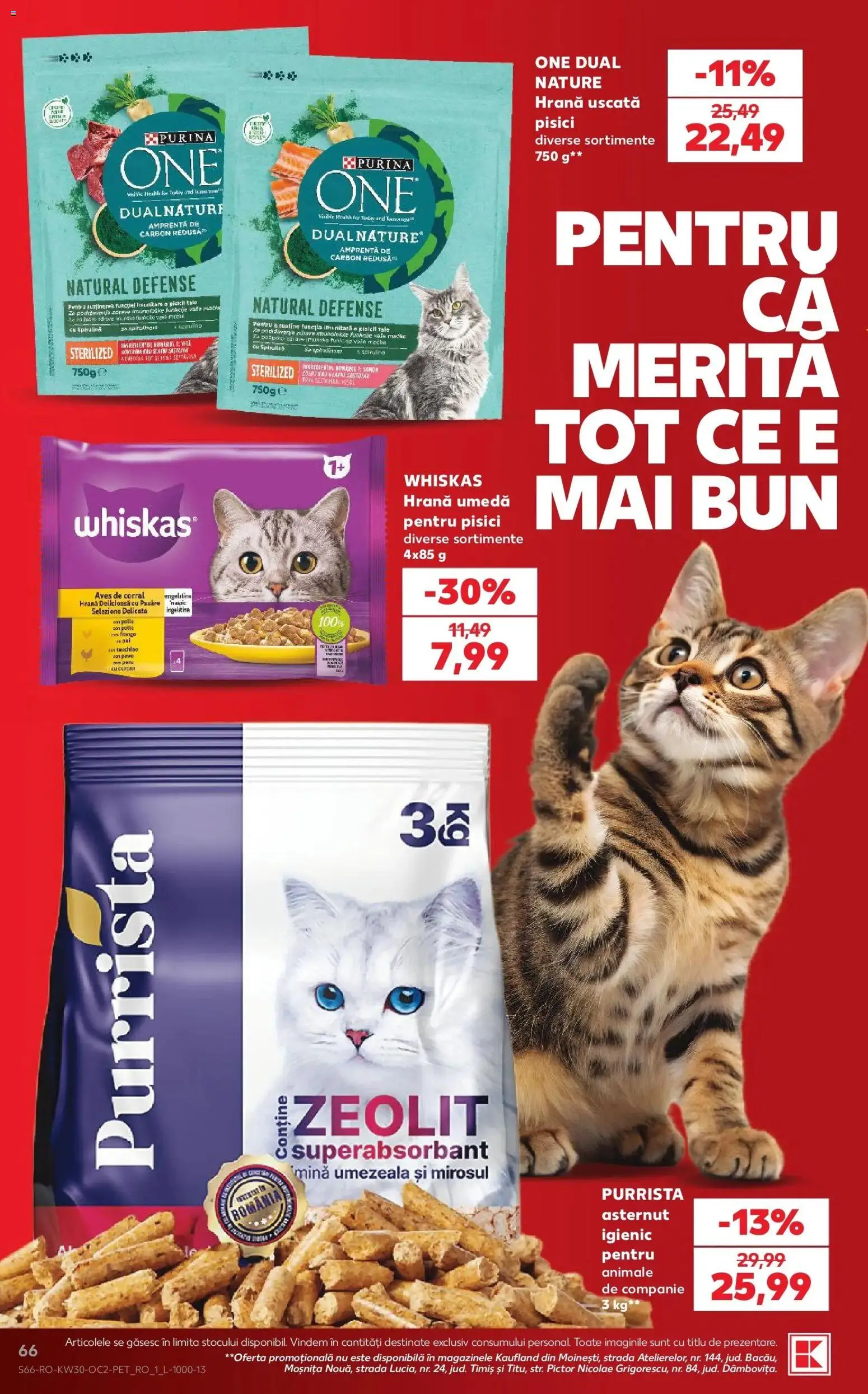 Noul catalog Kaufland – valabil de la 22.07.2026 | Pagină: 66 | Produse: Whiskas, Pui