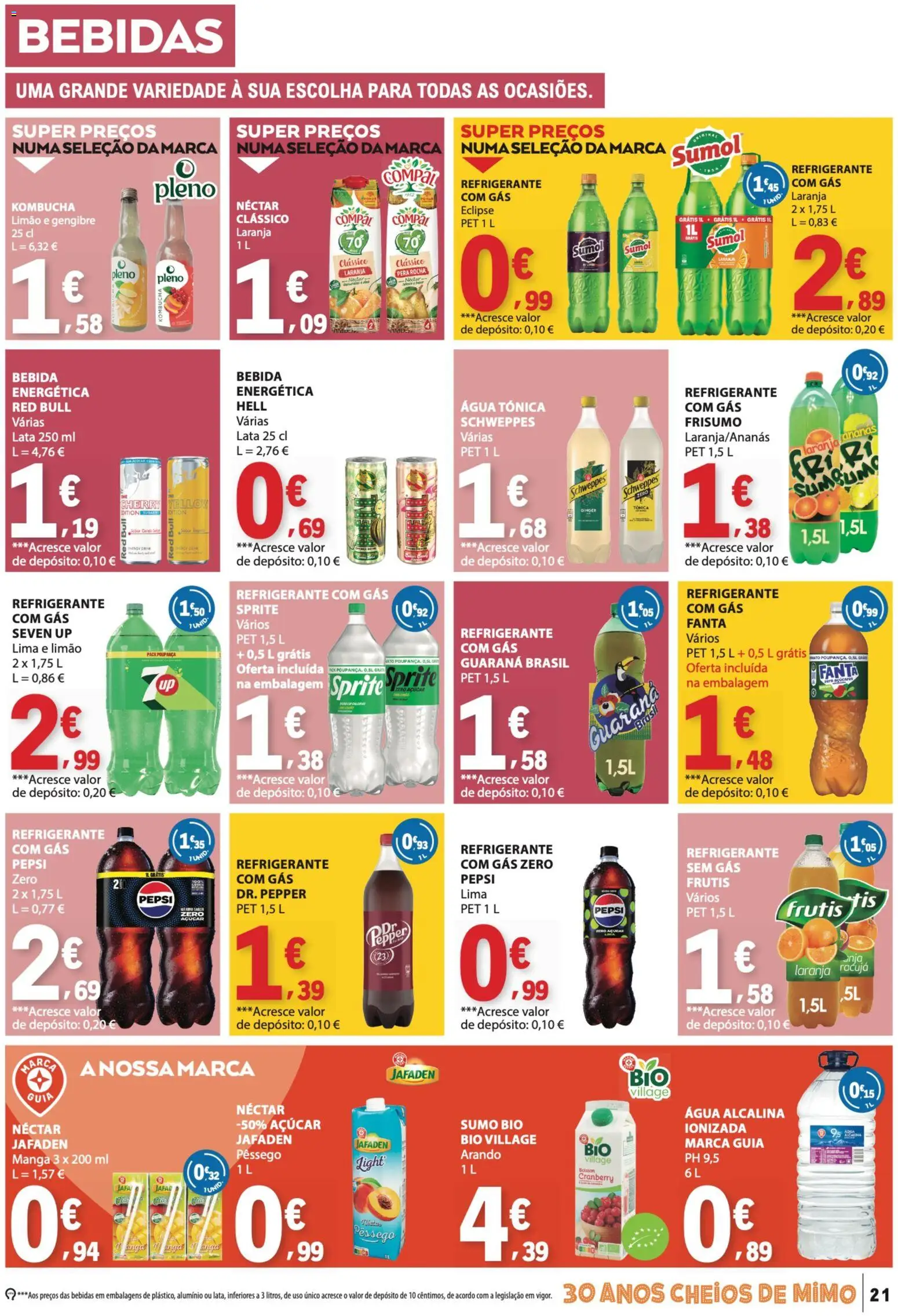 E.Leclerc folheto │ válido de 20/08/2026 | Página: 21 | Produtos: Red Bull, Kombucha, Ananás, Sumo