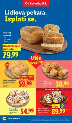 Brioš kroasan sa filom od čokolade, Brioš kroasan sa filom od čokolade 100 g - pregled Lidl kataloga - važi od 09.07.2026 | Strana: 22