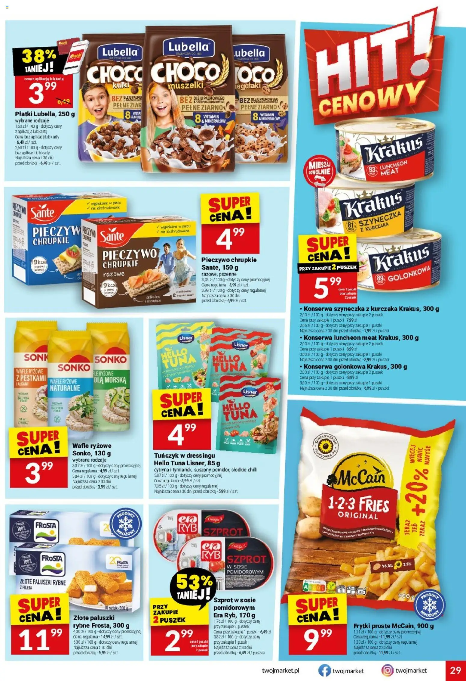 Twój Market gazetka od 26.08.2026 | Strona: 29 | Produkty: Cytryna, Wafle, Pieczywo chrupkie, Tuńczyk