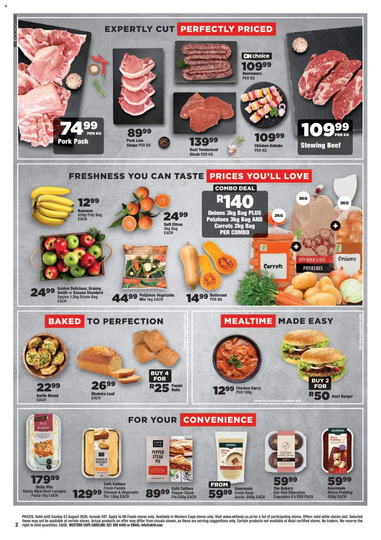 New OK Foods catalogue – valid from 12/08/2026 | Page: 2 | Products: Boerewors, Apples, Pepper, Garlic