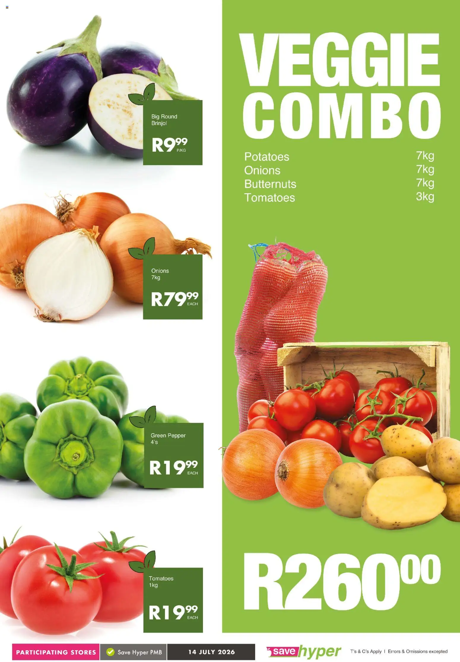 New Save catalogue – valid from 14/07/2026 | Page: 3 | Products: Tomatoes, Potatoes, Onions, Pepper