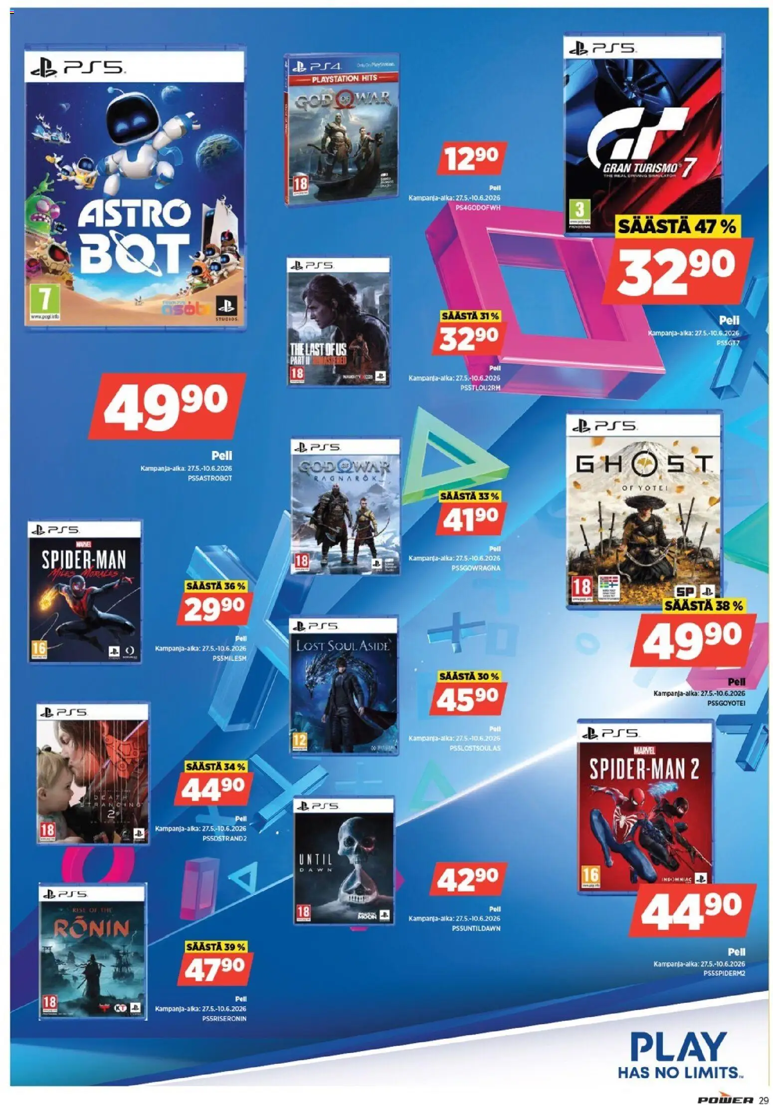 Power tarjoukset – voimassa 01.06.2026 alkaen | Sivu: 29 | Tuotteet: Playstation, Peli