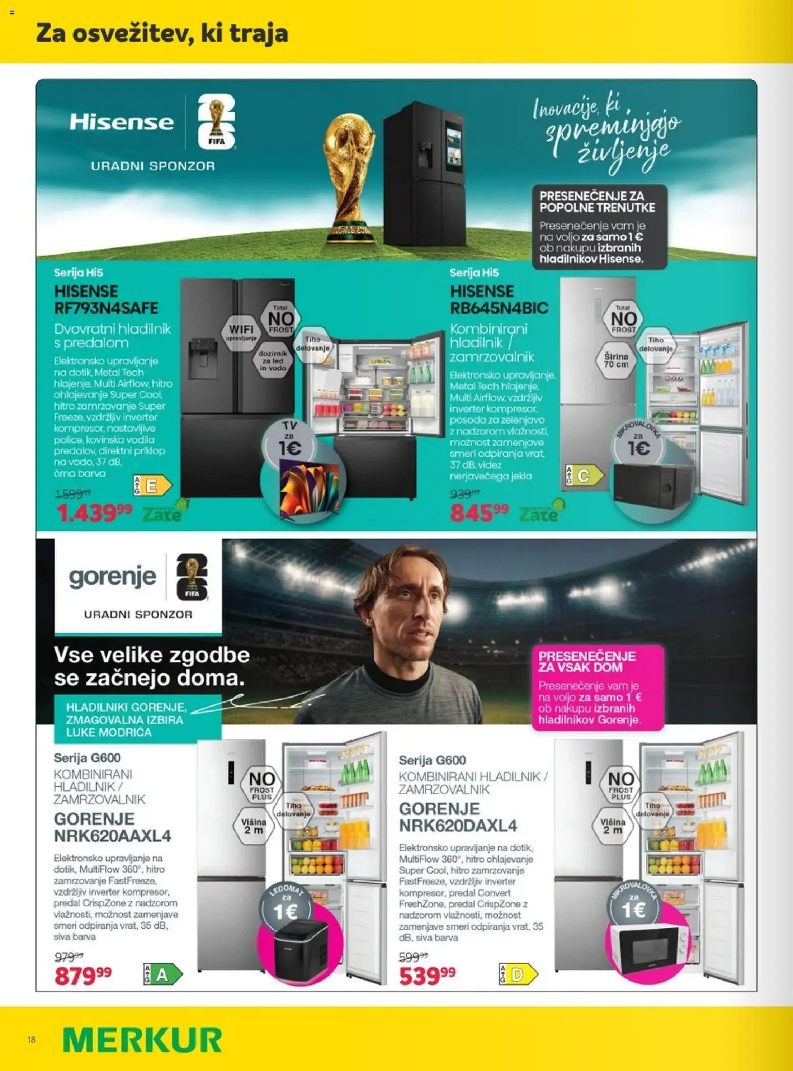Novi Merkur katalog ponudbe – veljaven od 06.05.2026 | Stran: 18 | Izdelki: Hladilnik, Ledomat, Barva, Voda