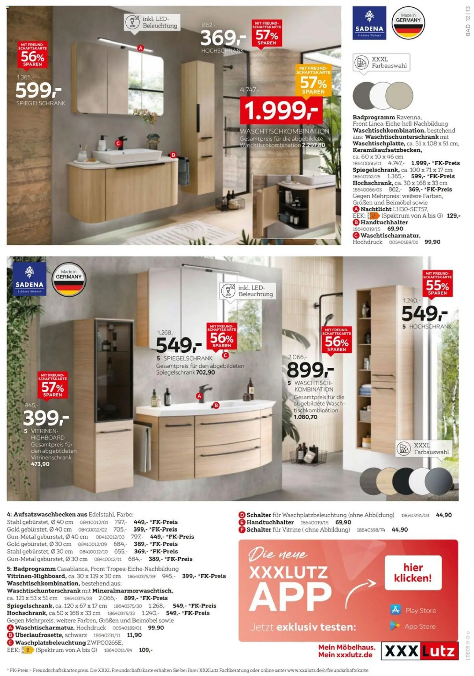 XXXLutz Badezimmer-Testerinnen und -Tester gesucht – gültig ab 25.07.2026 | Seite: 13 | Produkte: Vitrinenschrank, Waschtisch, Hochschrank, Nachtlicht