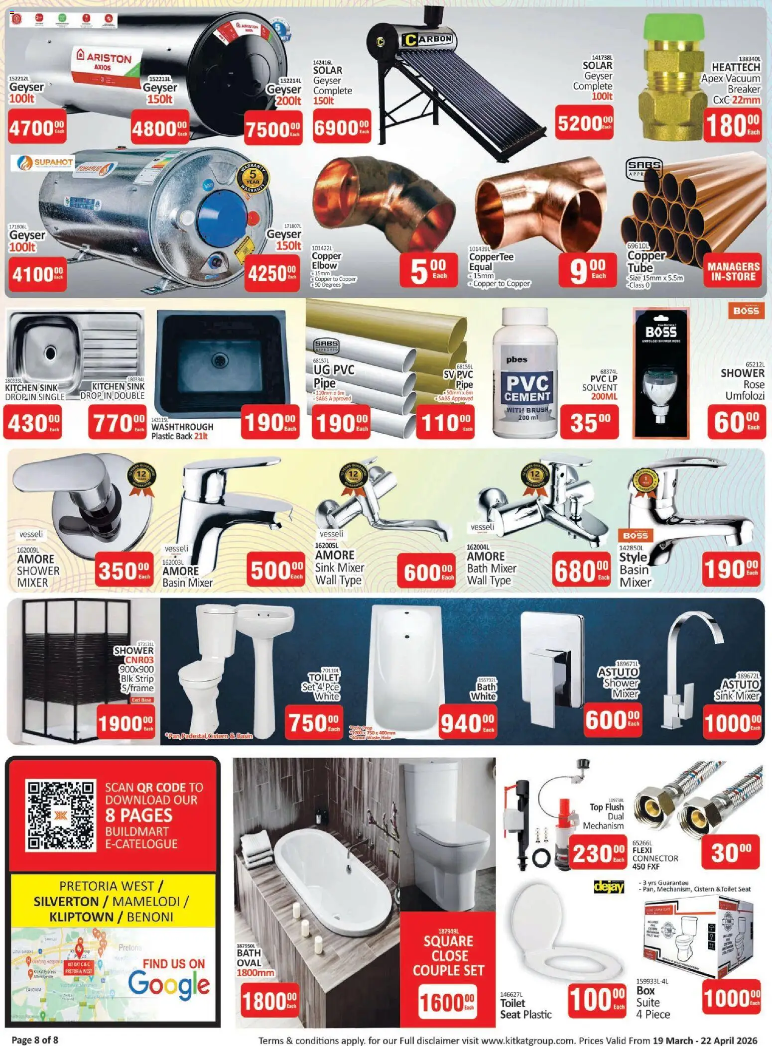 New KIT KAT Cash & Carry catalogue – valid from 19.03.2026 | Page: 8 | Products: Cistern, Toilet seat, Pipe, Copper tube