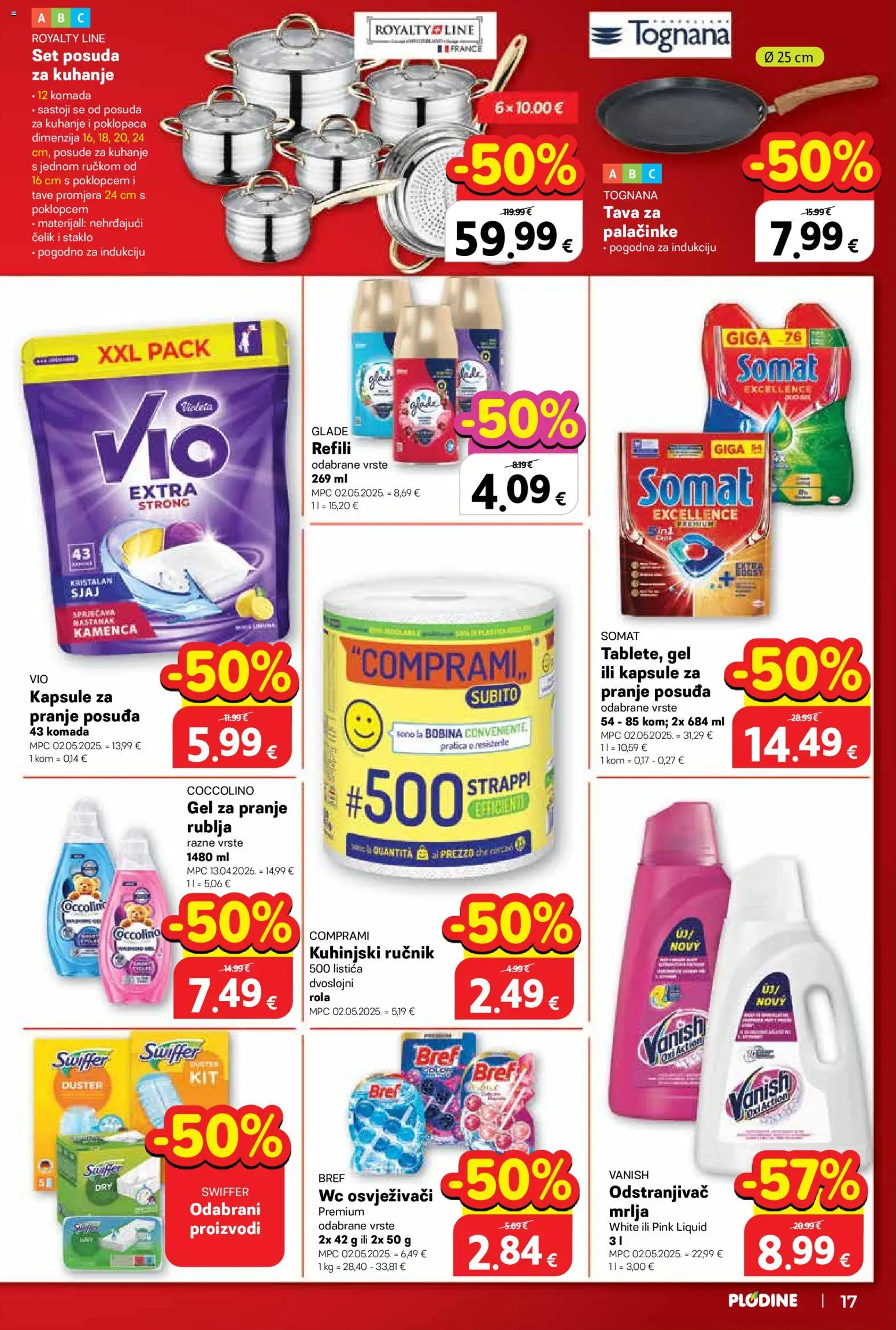 Plodine katalog | vrijedi od 10.06.2026 | Stranica: 17 | Proizvodi: Tognana, Ručnik, Somat, Tava