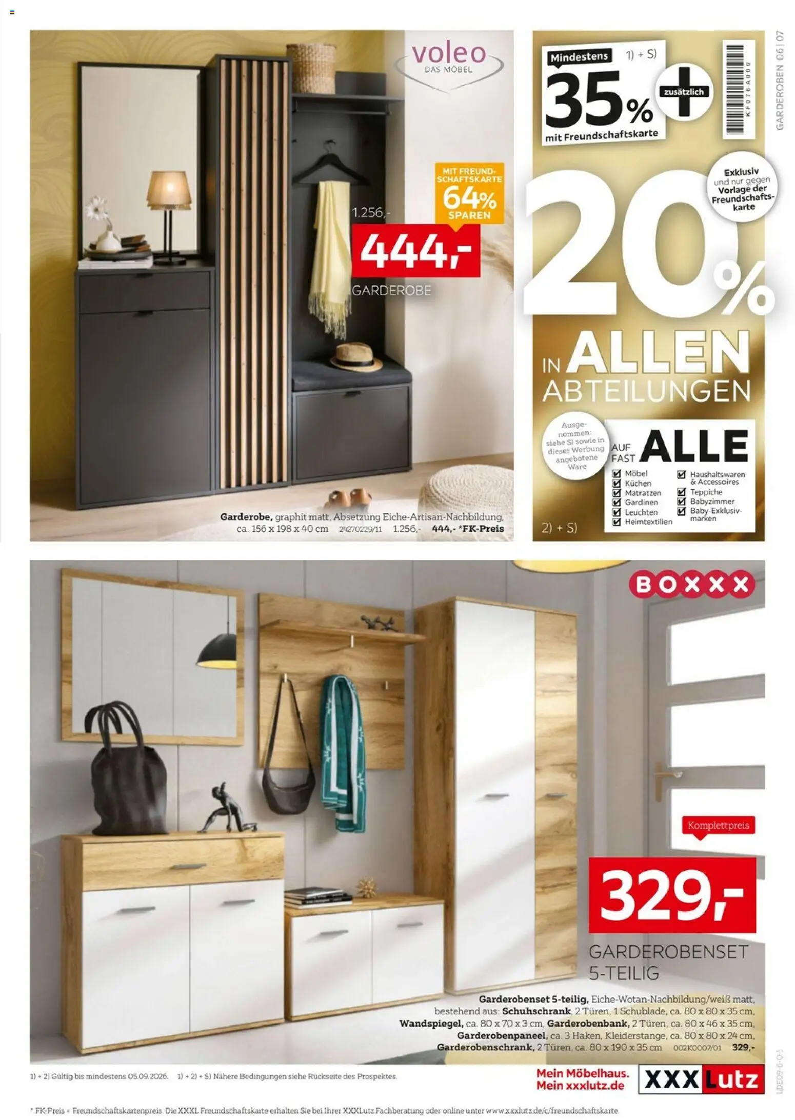 XXXLutz Aufbewahrung & Deko – gültig ab 22.08.2026 | Seite: 7 | Produkte: Garderobenset, Kuchen