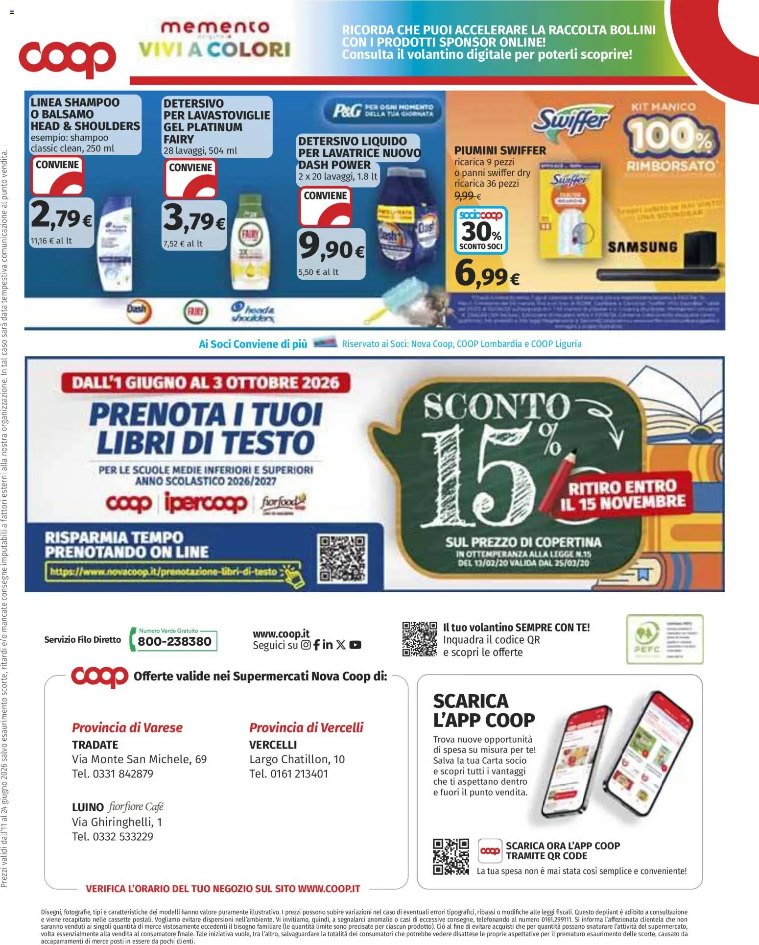 Volantino COOP del 11.06.2026 | Pagina: 44 | Prodotti: Shampoo, Detersivo per lavastoviglie, Data, Samsung