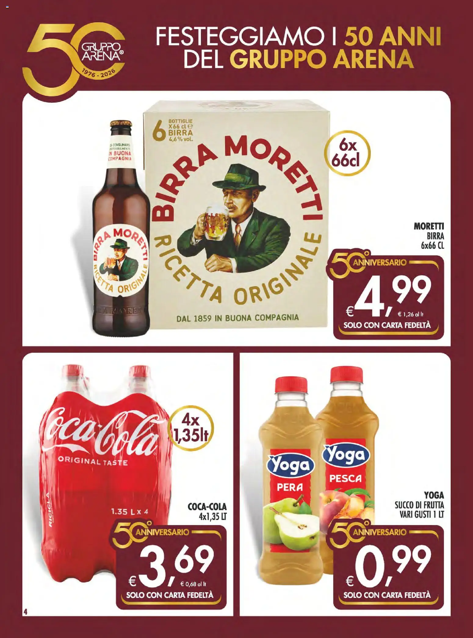 Volantino SuperConveniente del 28.05.2026 | Pagina: 4 | Prodotti: Frutta, Pera, Succo di frutta, Coca Cola