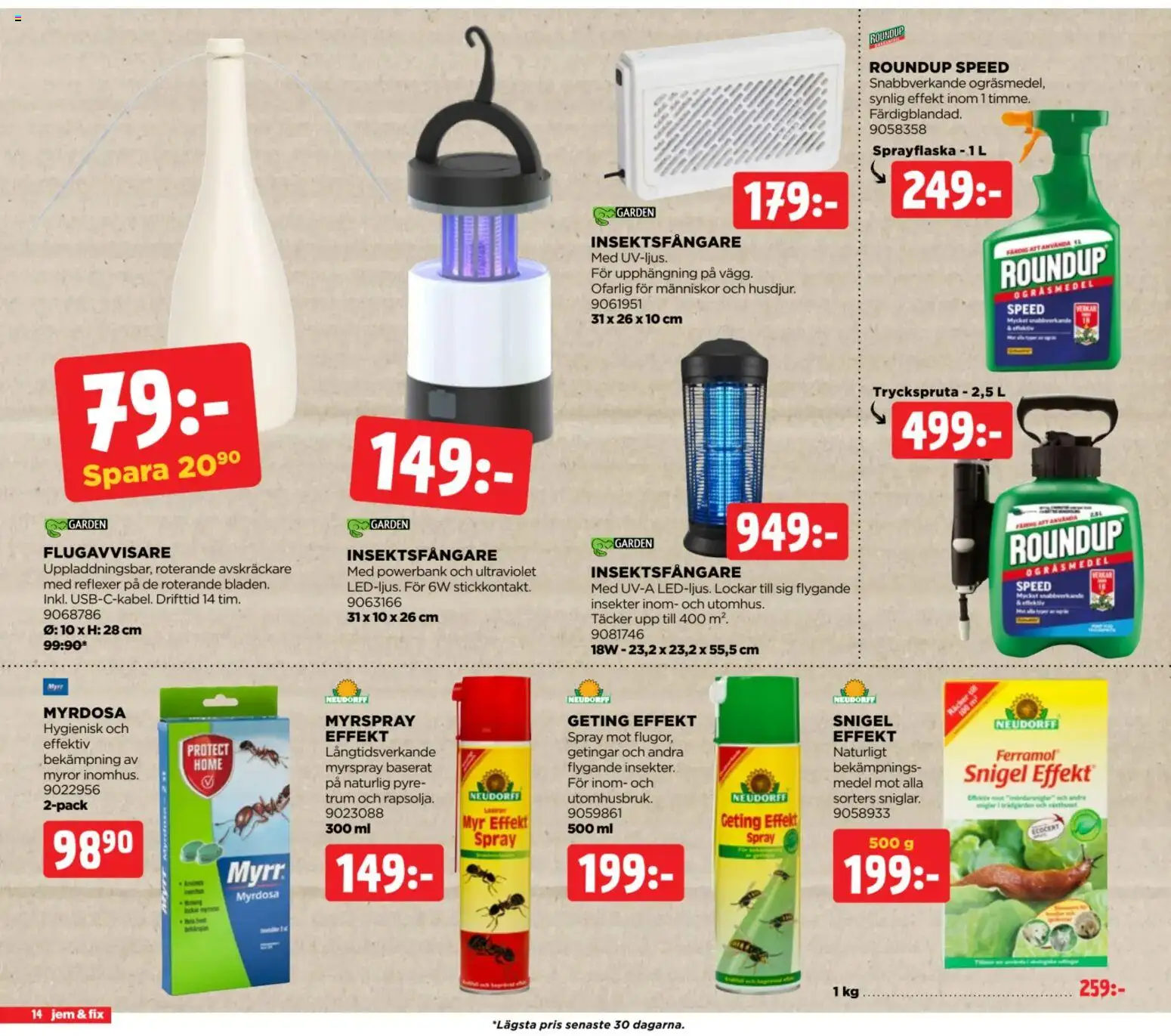 ByggMax reklamblad aktuell från 22/06/2026 | Sida: 14 | Produkter: Ogräsmedel, Tryckspruta, Powerbank