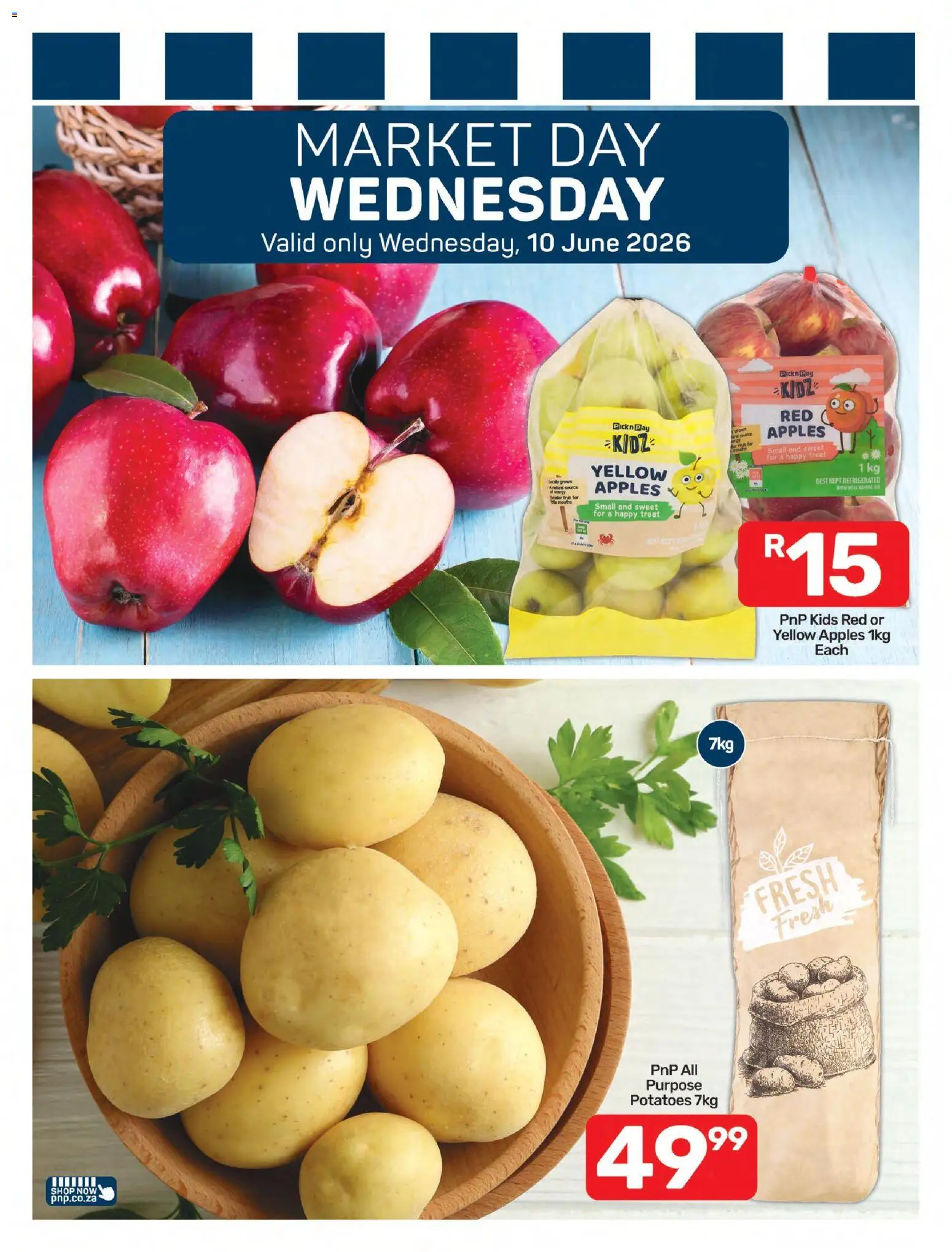 New Pick n Pay catalogue – valid from 08.06.2026 | Page: 7 | Products: Apples, Potatoes, Fruit