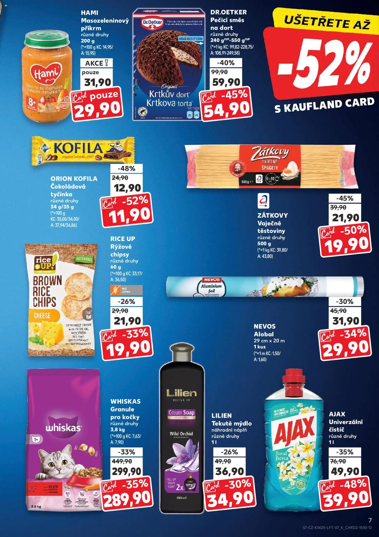 Kaufland leták od 17.06.2026 | Strana: 7 | Produkty: Ajax, Špagety, Univerzální čistič, Příkrm