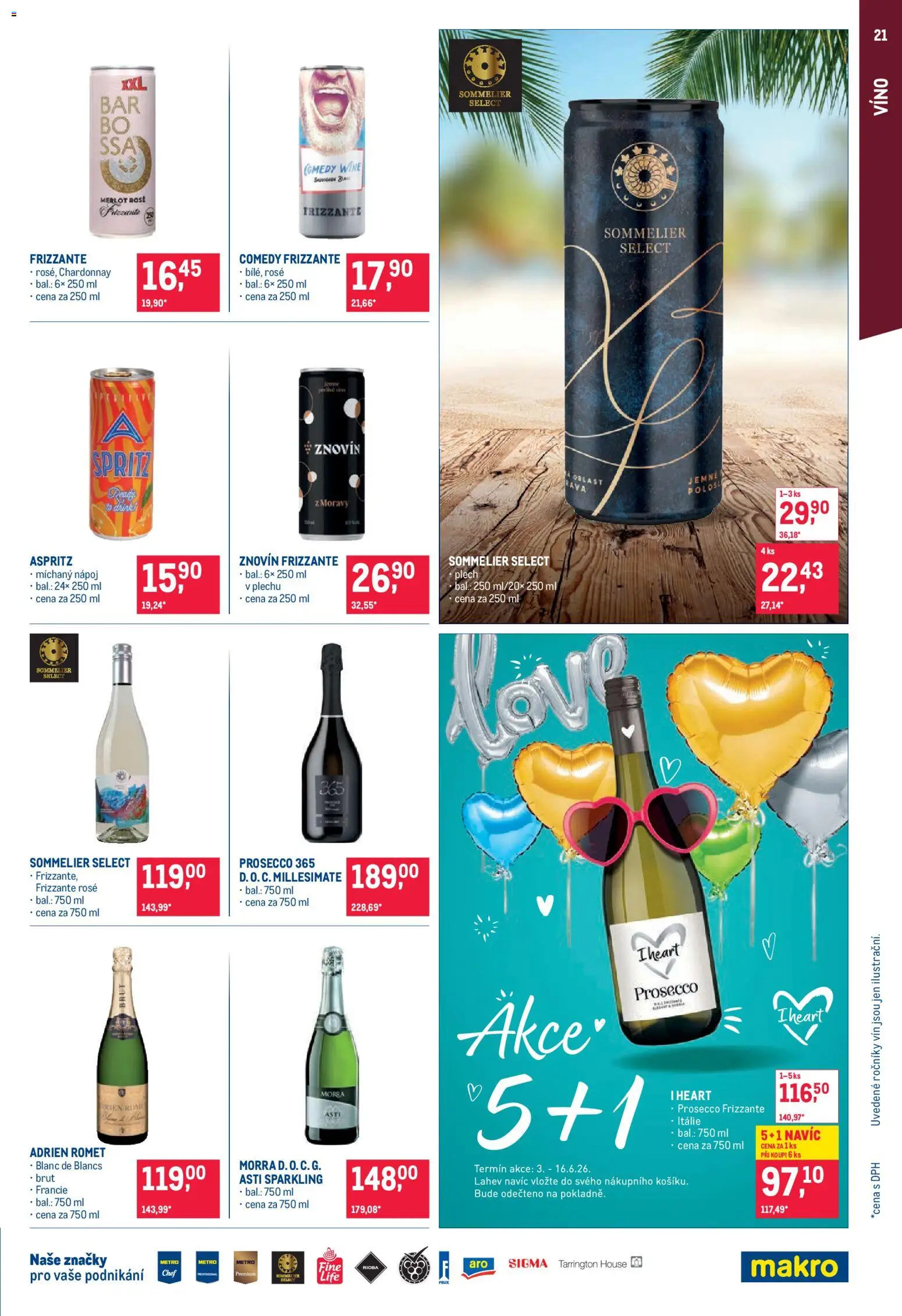 Makro leták - Pro milovníky jídla od 03.06.2026 | Strana: 21 | Produkty: Prosecco, Frizzante, Spritz, Prosecco Frizzante
