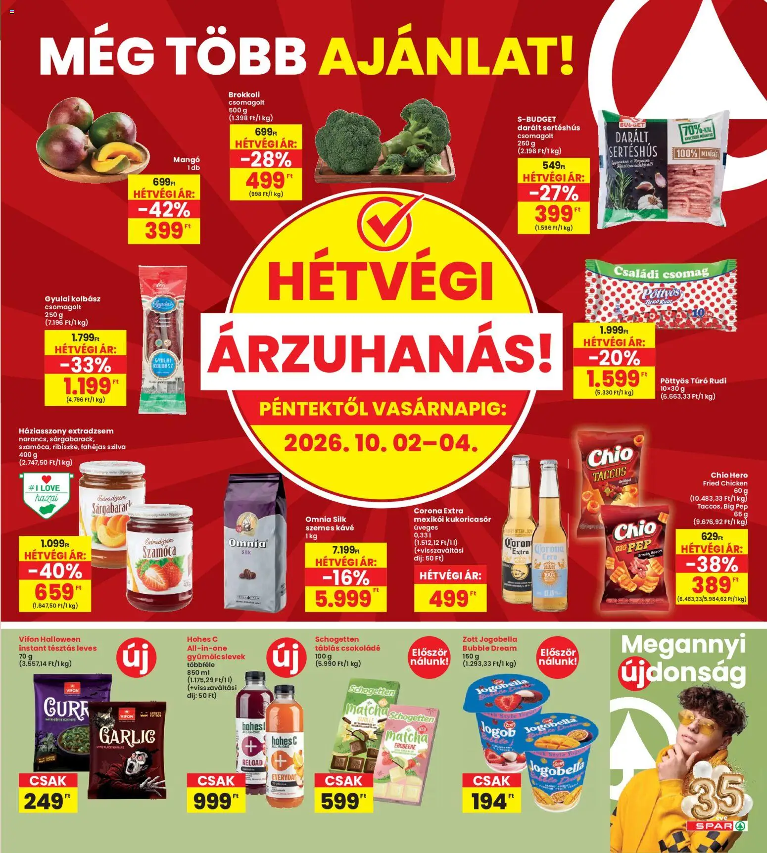 Interspar akciós ujság - amely érvényes a következő dátumtól: 2026.10.01. | Oldal: 23 | Termékek: Jogobella, Pöttyös, Hohes c, Kávé