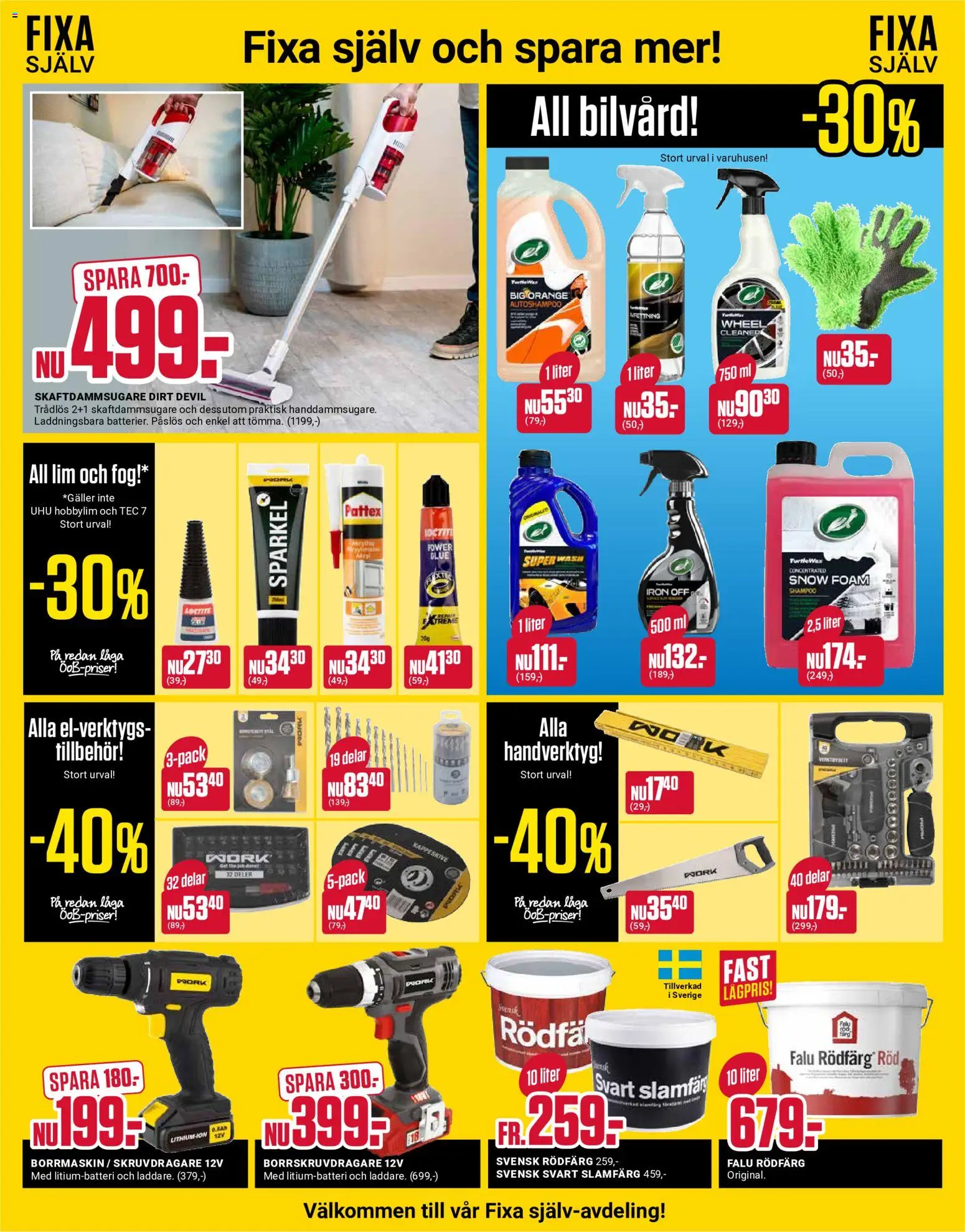 ÖoB reklamblad aktuell från 08.06.2026 | Sida: 6 | Produkter: Skruvdragare, Lim, Skaftdammsugare