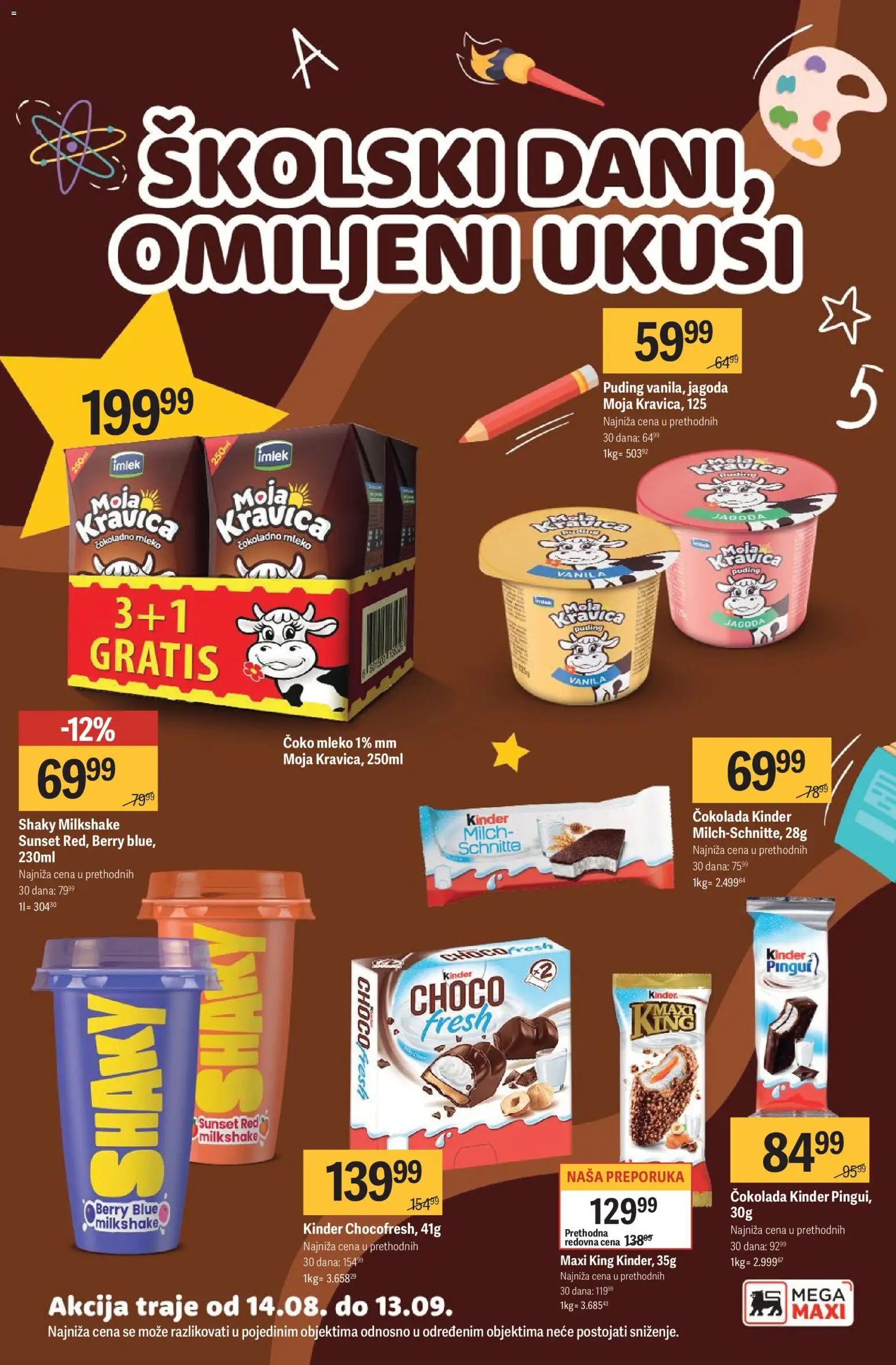 Maxi katalog - važi od 14.08.2026 | Strana: 33 | Proizvode: Čokoladno mleko, Puding, Mleko, Čokolada