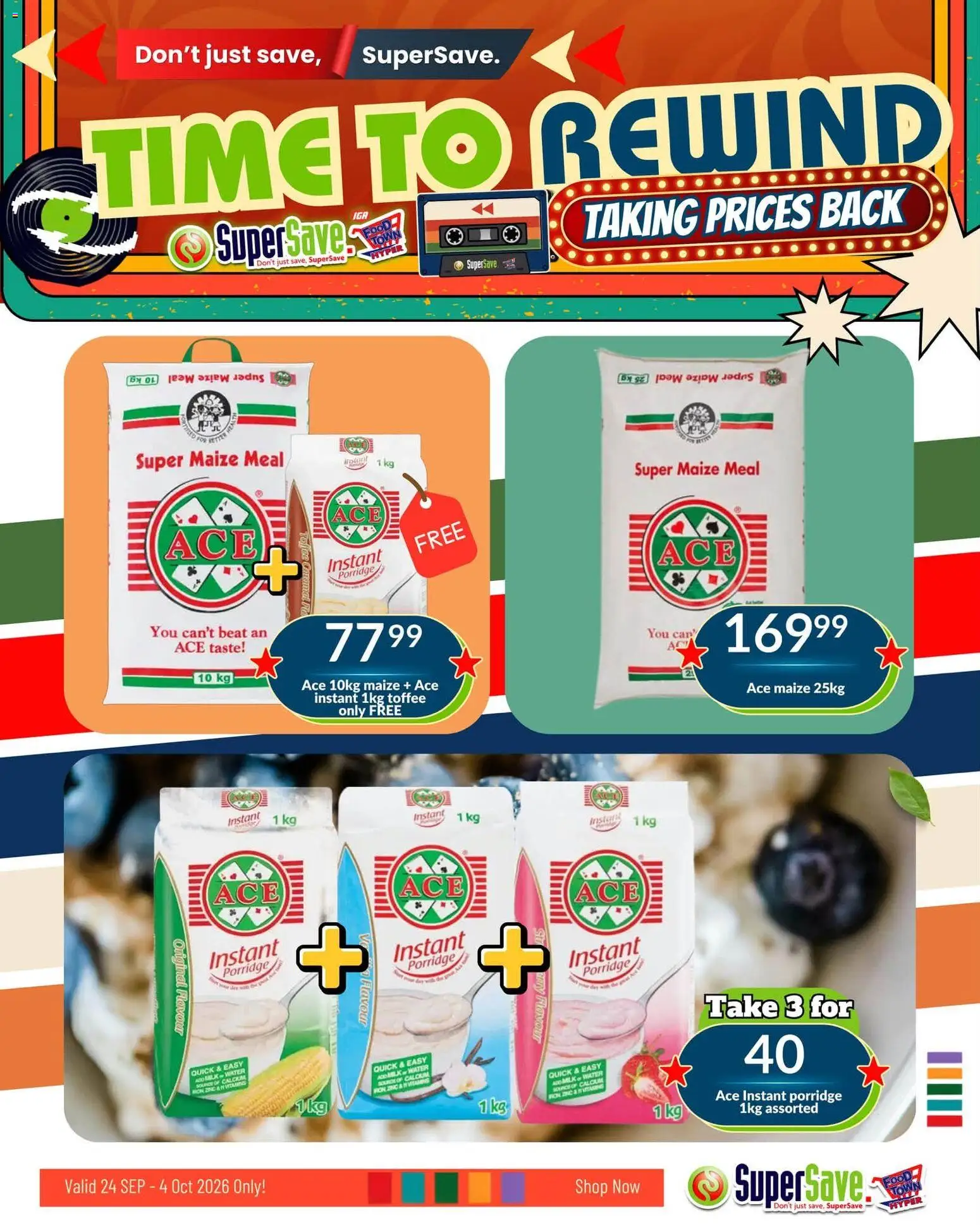 New Super Save catalogue – valid from 24/09/2026 | Page: 18 | Products: Maize meal, Porridge, Water, Caramel