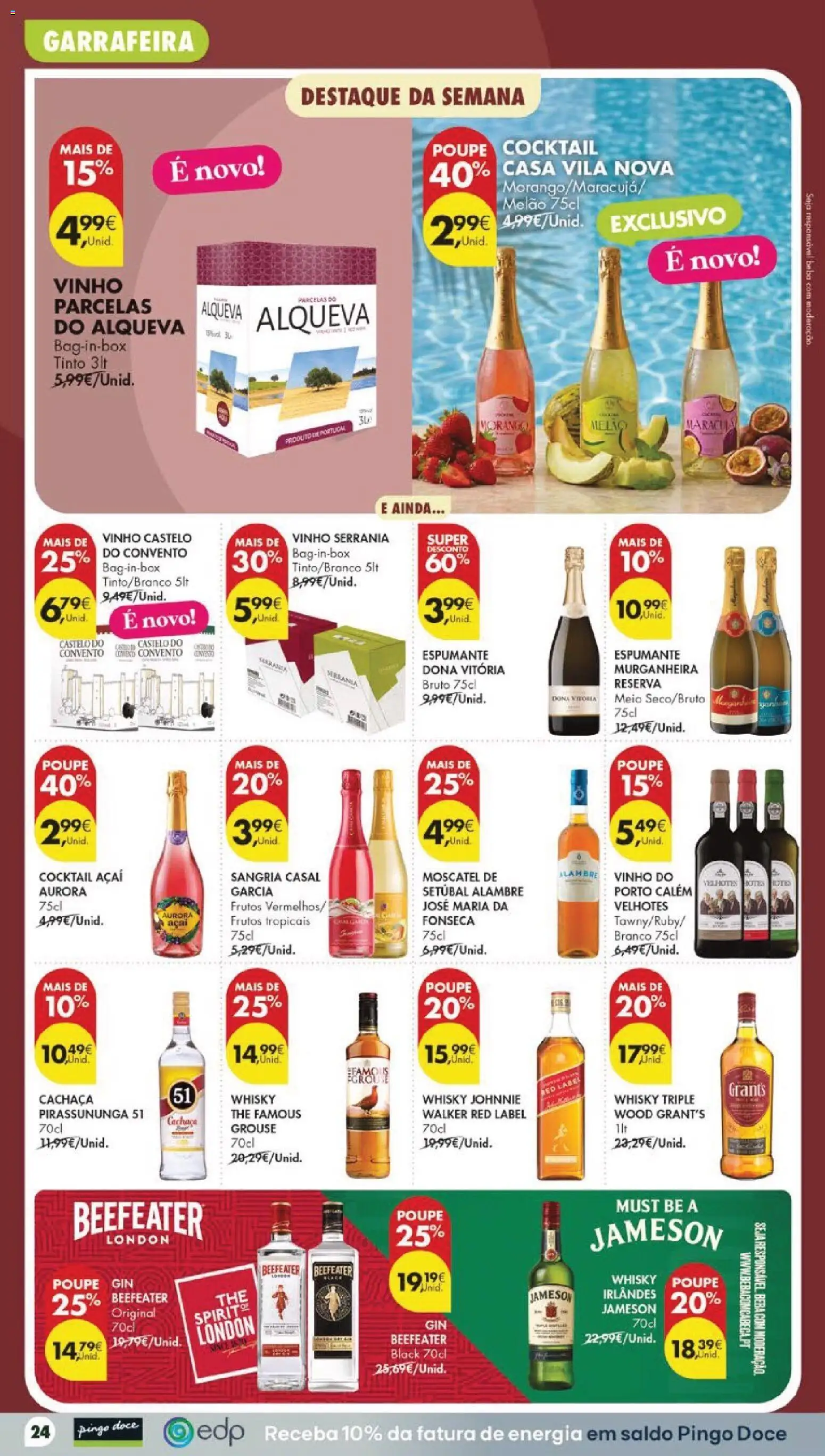 Pingo Doce folheto │ válido de 18/08/2026 | Página: 30 | Produtos: Gin Beefeater, Cachaça, Vinho, Gin