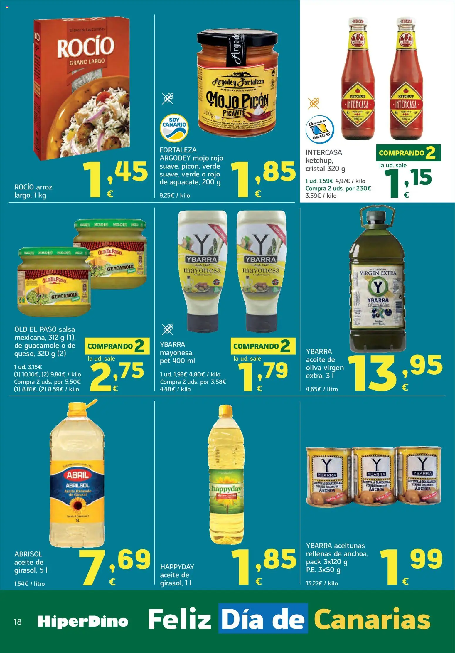 HiperDino folleto │ válido desde el 25.05.2026 | Página: 18 | Productos: Aceite, Arroz, Οθόνη προβολής, Anchoa