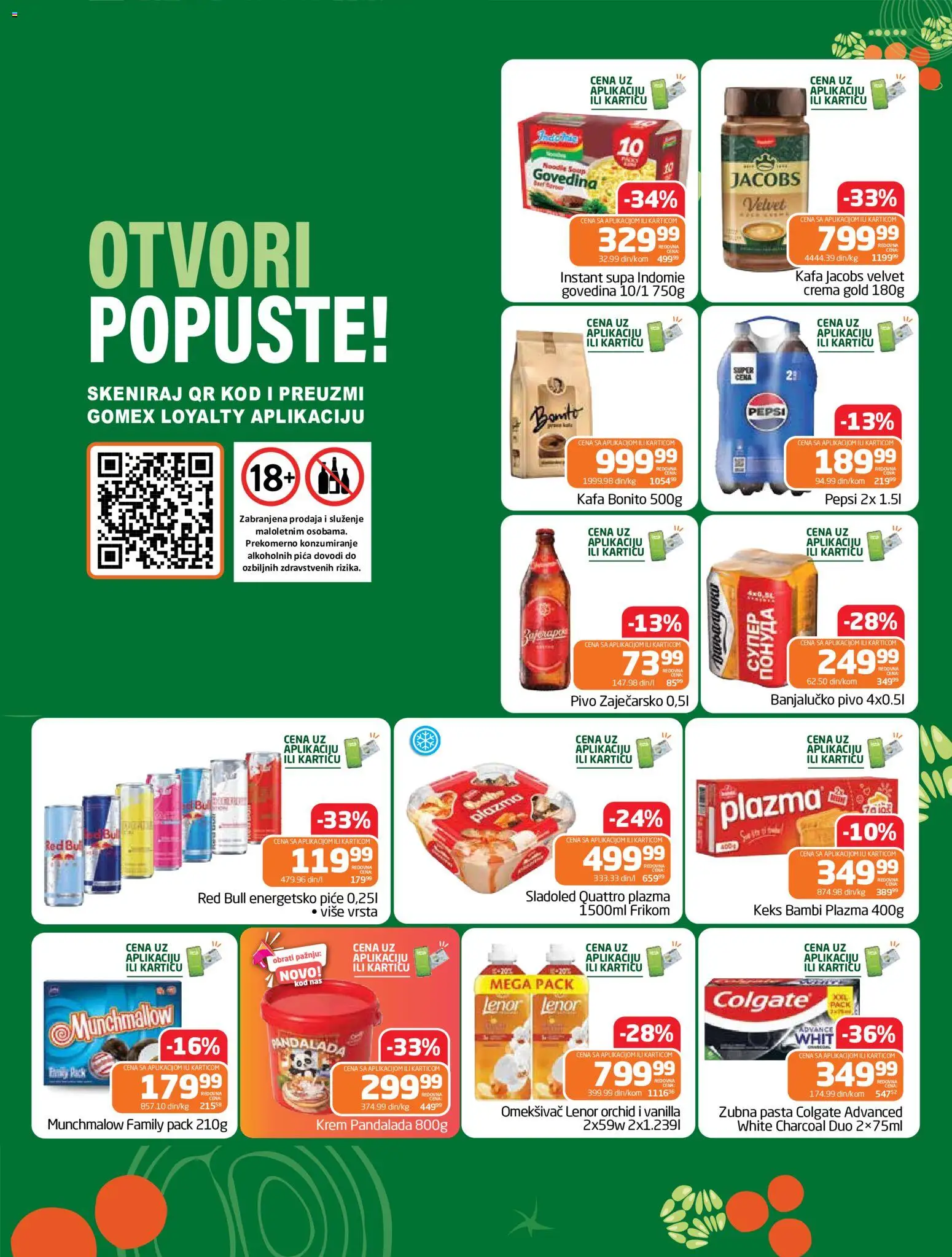 Gomex katalog - važi od 16.09.2026 | Strana: 2 | Proizvode: Govedina, Colgate, Kafa, Pivo