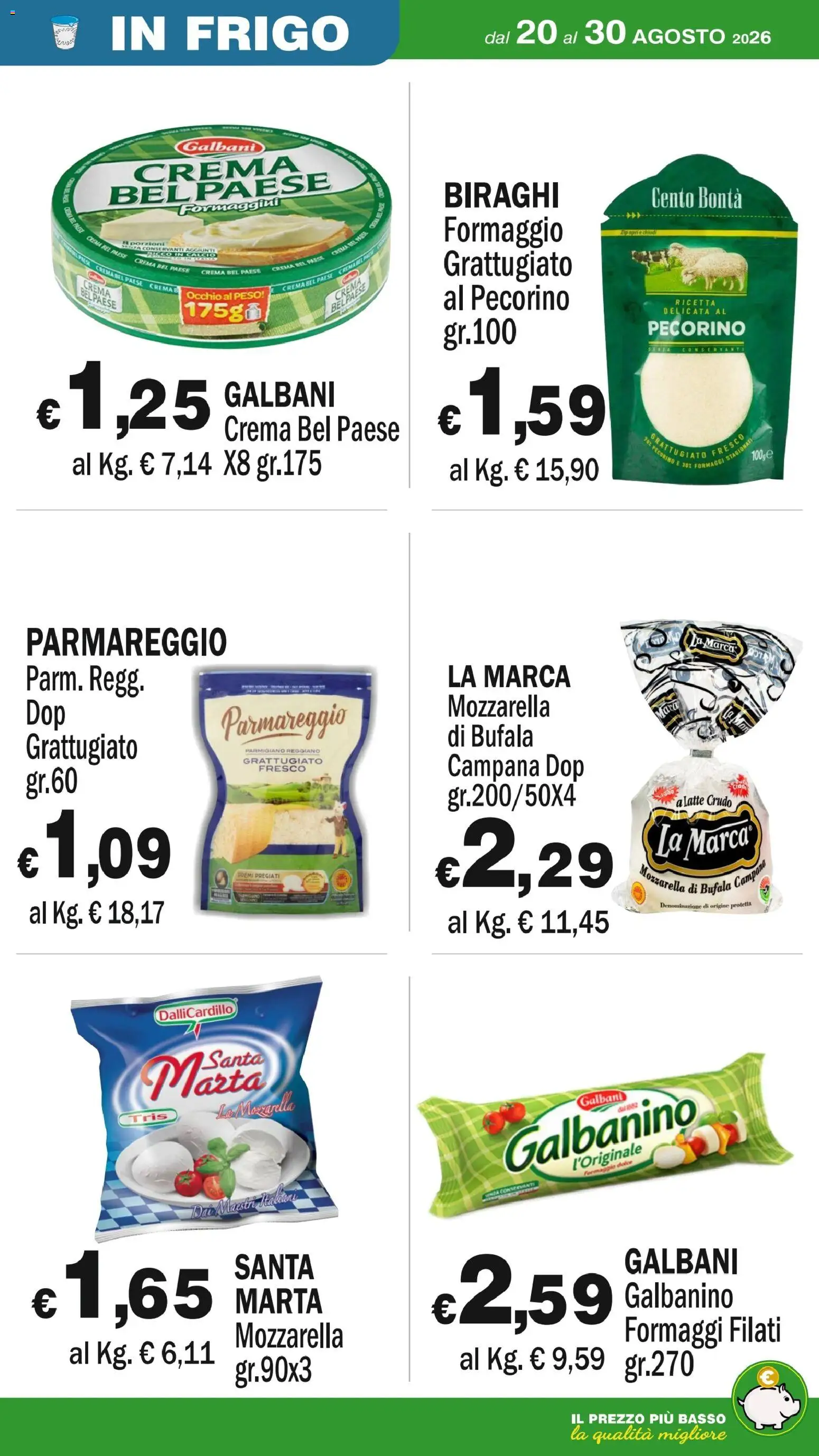 Volantino Primo Prezzo del 20/08/2026 | Pagina: 48 | Prodotti: Crema, Chiodi, Basso, Pecorino