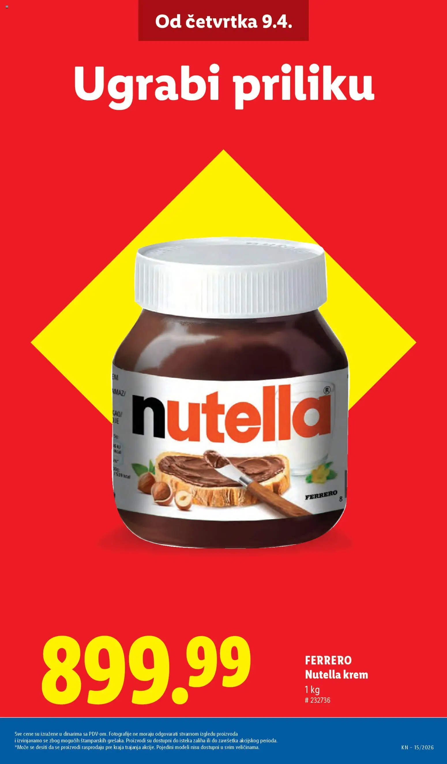 Lidl katalog - važi od 09.04.2026 | Strana: 9 | Proizvode: Ferrero, Nutella, Krem