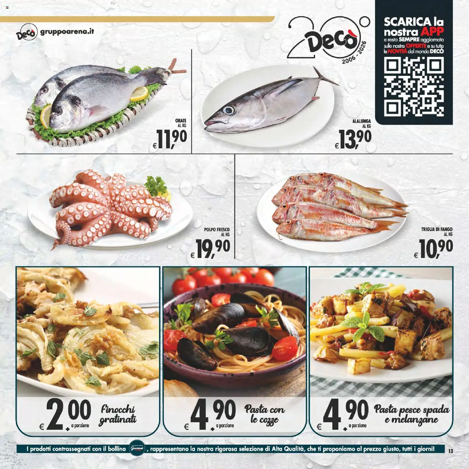 Volantino Decò del 11/08/2026 | Pagina: 13 | Prodotti: Pesce, Cozze, Polpo, Finocchi
