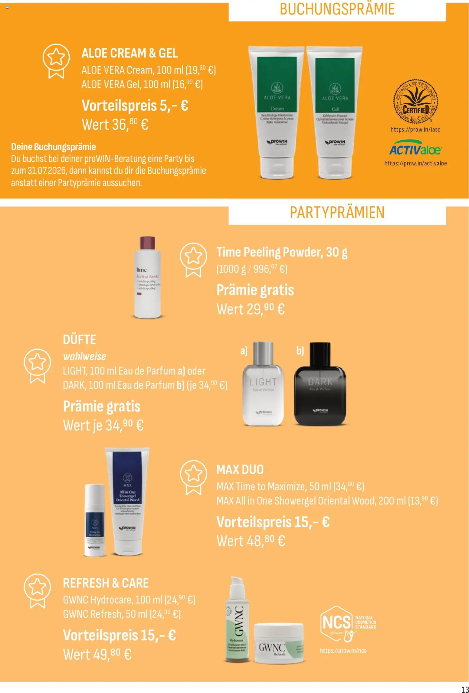 Angebote ProWIN Juni / Juli 2026 – gültig ab 01.06.2026 | Seite: 13 | Produkte: Parfüm, Peeling, Eau de Parfum