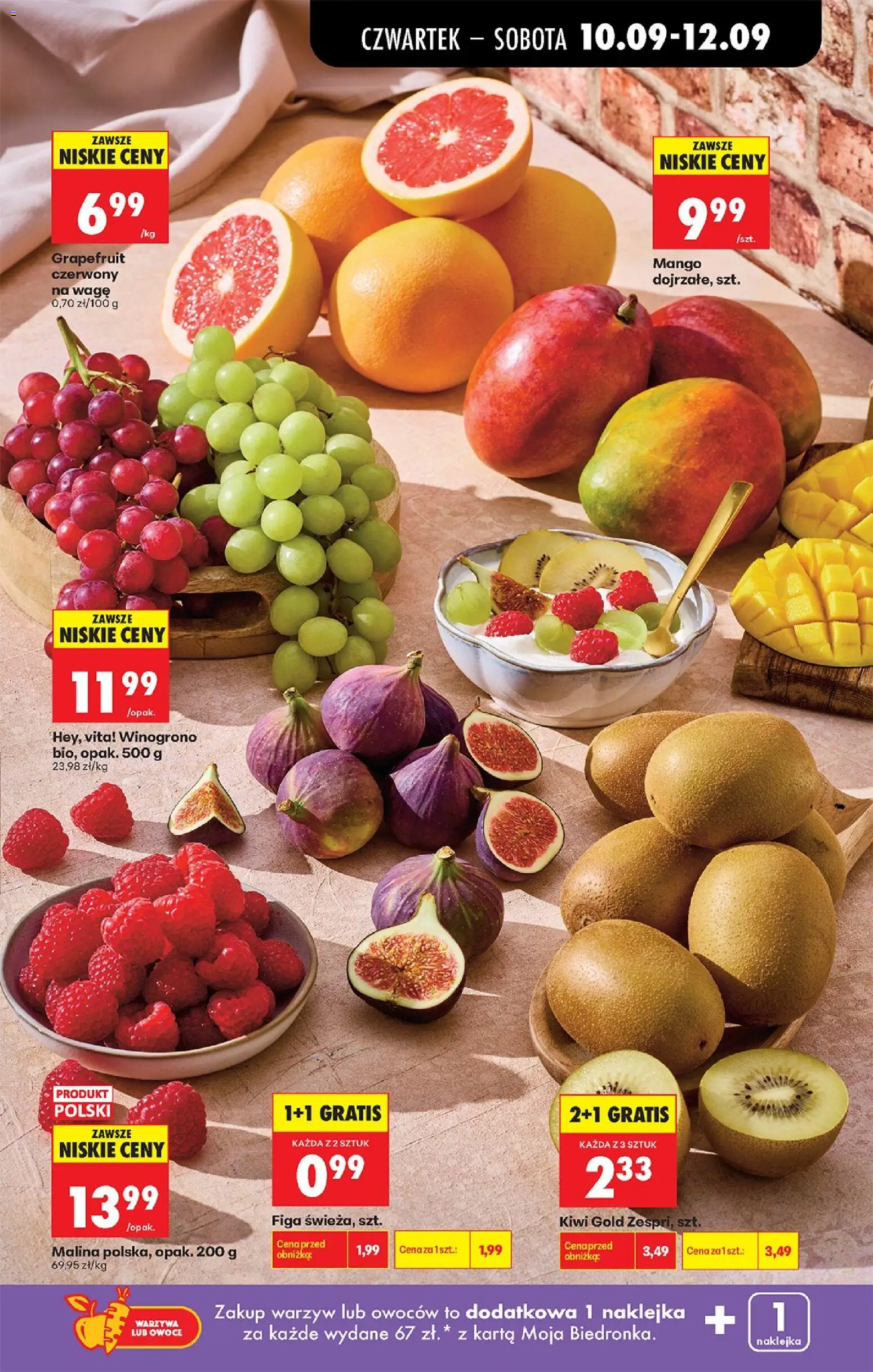 Biedronka Polsko leták - Codziennie niskie ceny od 10.09.2026 | Strana: 37 | Produkty: Mango, Kiwi, Grapefruit