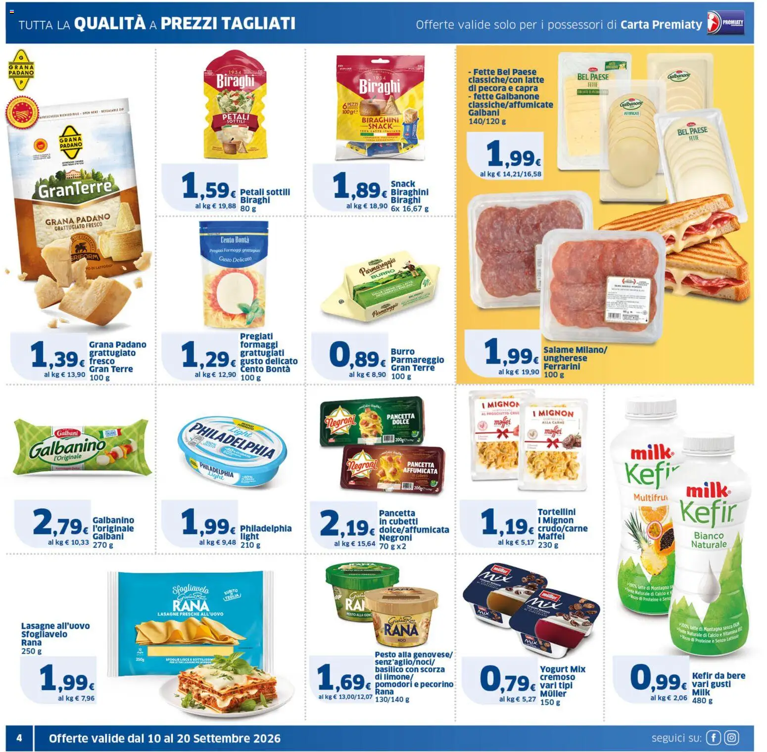 Volantino SIGMA del 10/09/2026 | Pagina: 4 | Prodotti: Salame, Basilico, Grana Padano, Pecorino