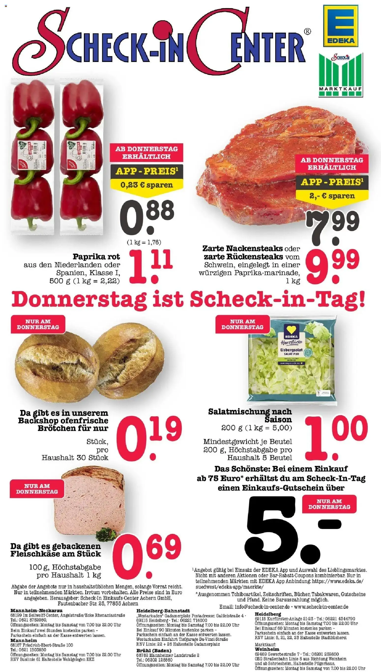 Edeka Prospekt Heidelberg (ab 17.08.2026) » Angebote Online | Seite: 64 | Produkte: Paprika rot, Ofenfrische, Paprika, Salat