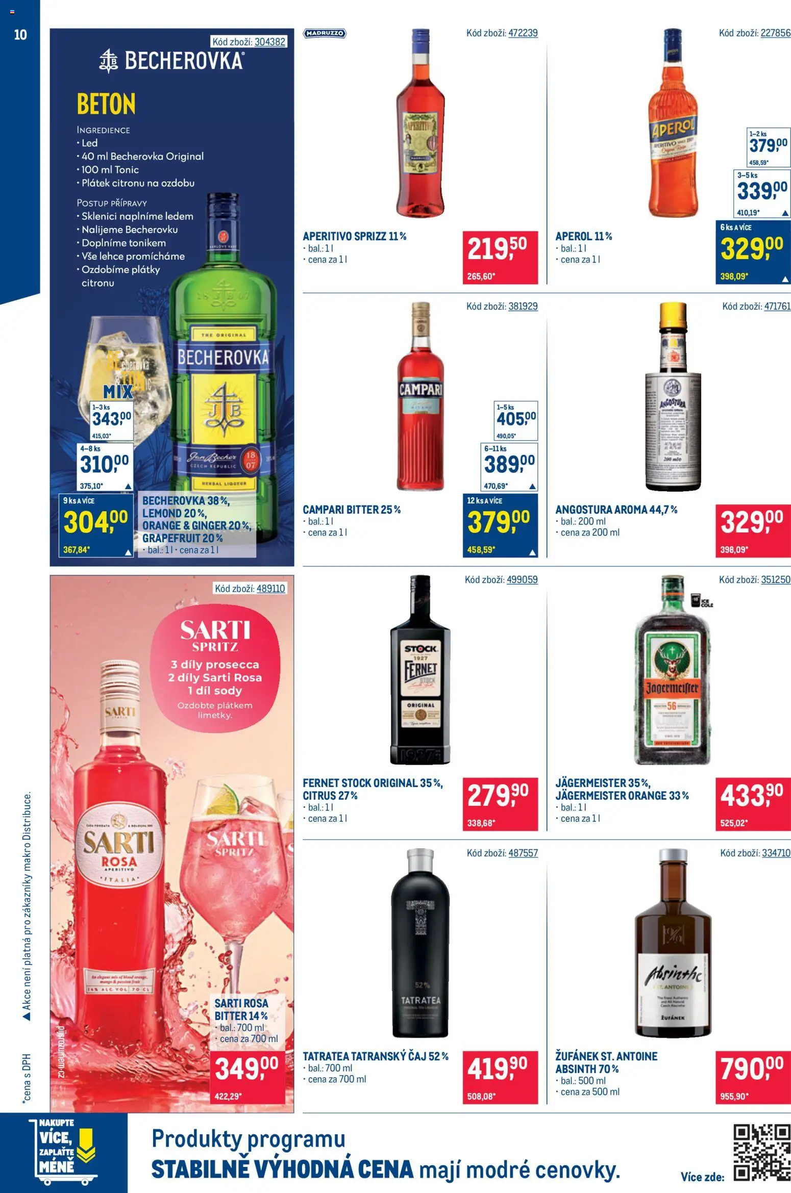 Makro leták - Bar od 07.10.2026 | Strana: 10 | Produkty: Fernet Stock, Spritz, Becherovka, Miš