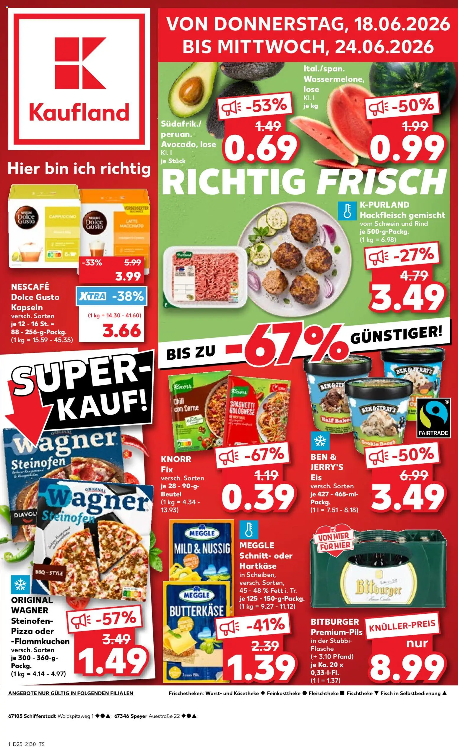 Kaufland Prospekt Speyer – gültig ab 18.06.2026 | Seite: 1 | Produkte: Knorr fix, Fisch, Chili, Dolce gusto