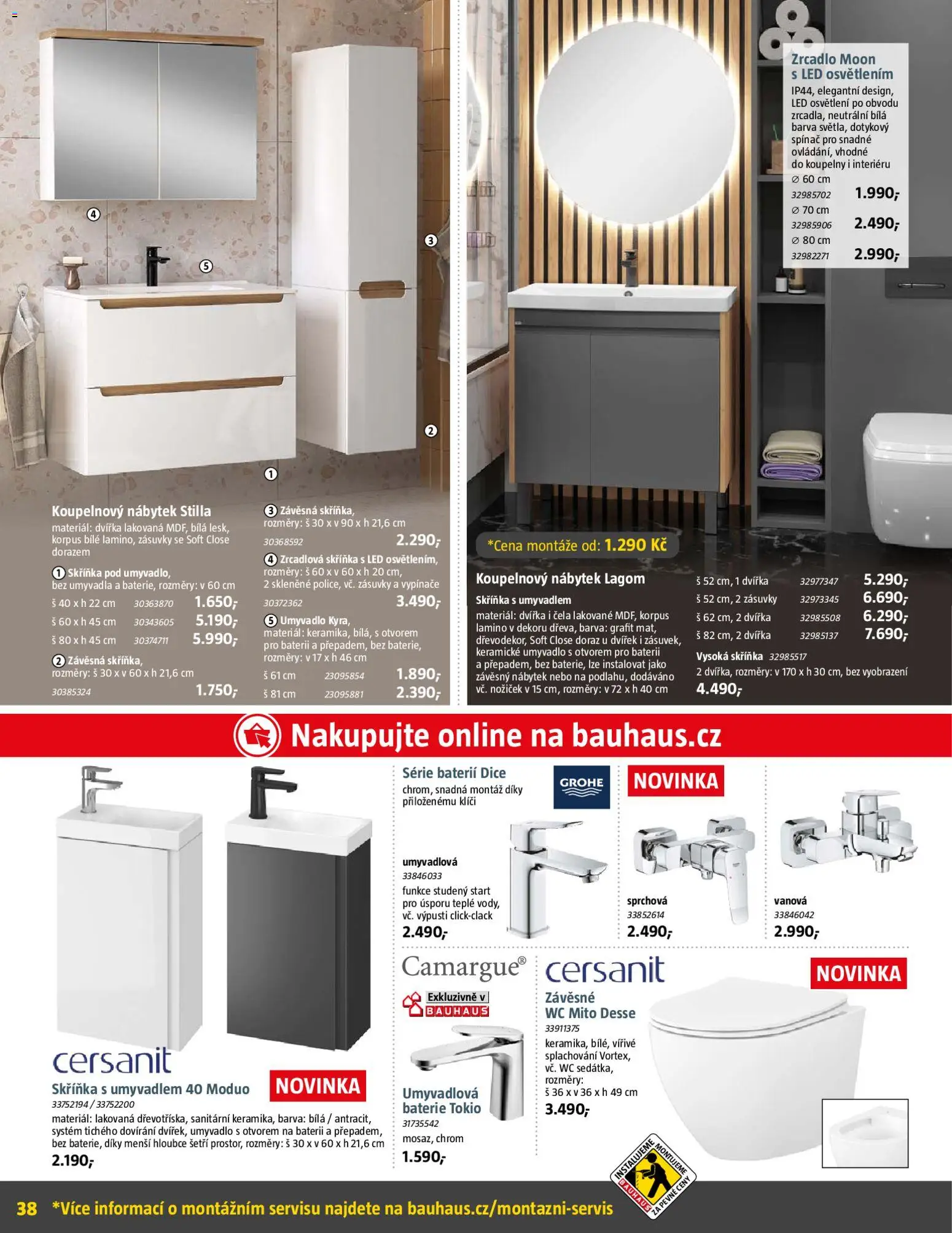 Bauhaus leták od 30.04.2026 | Strana: 38 | Produkty: Koupelnový nábytek, Wc, Baterie, LED