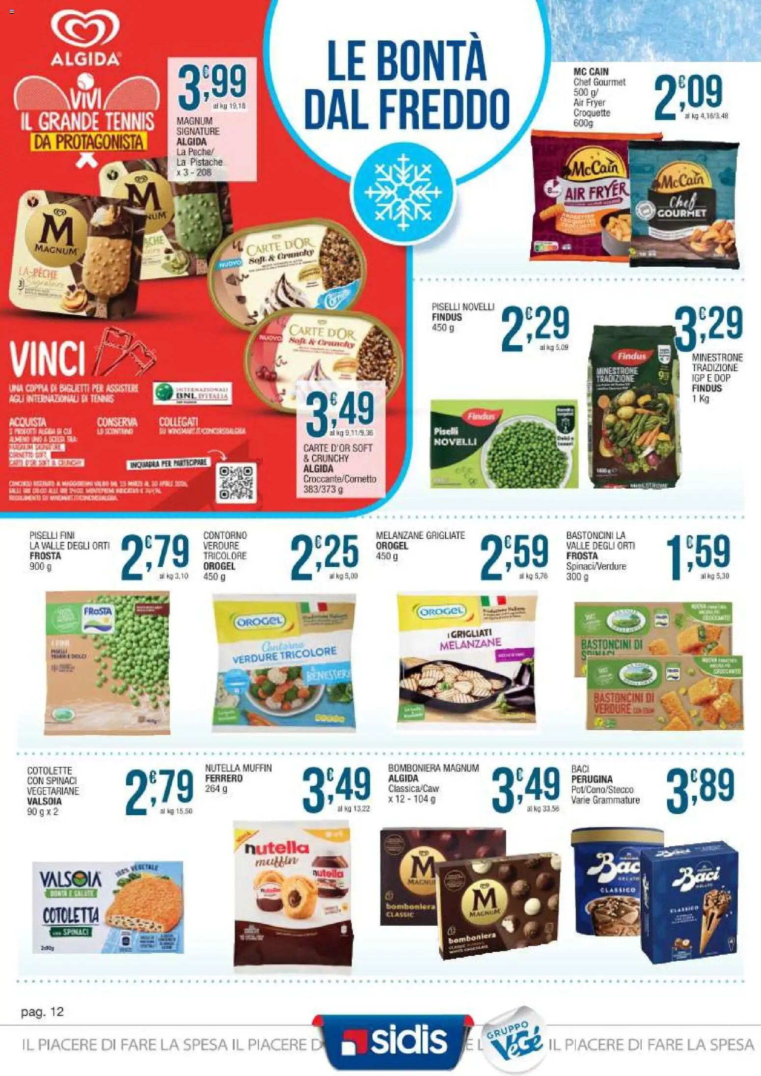 Volantino Sidis del 09.03.2026 | Pagina: 12 | Prodotti: Minestrone, Spinaci, Nutella, Piselli