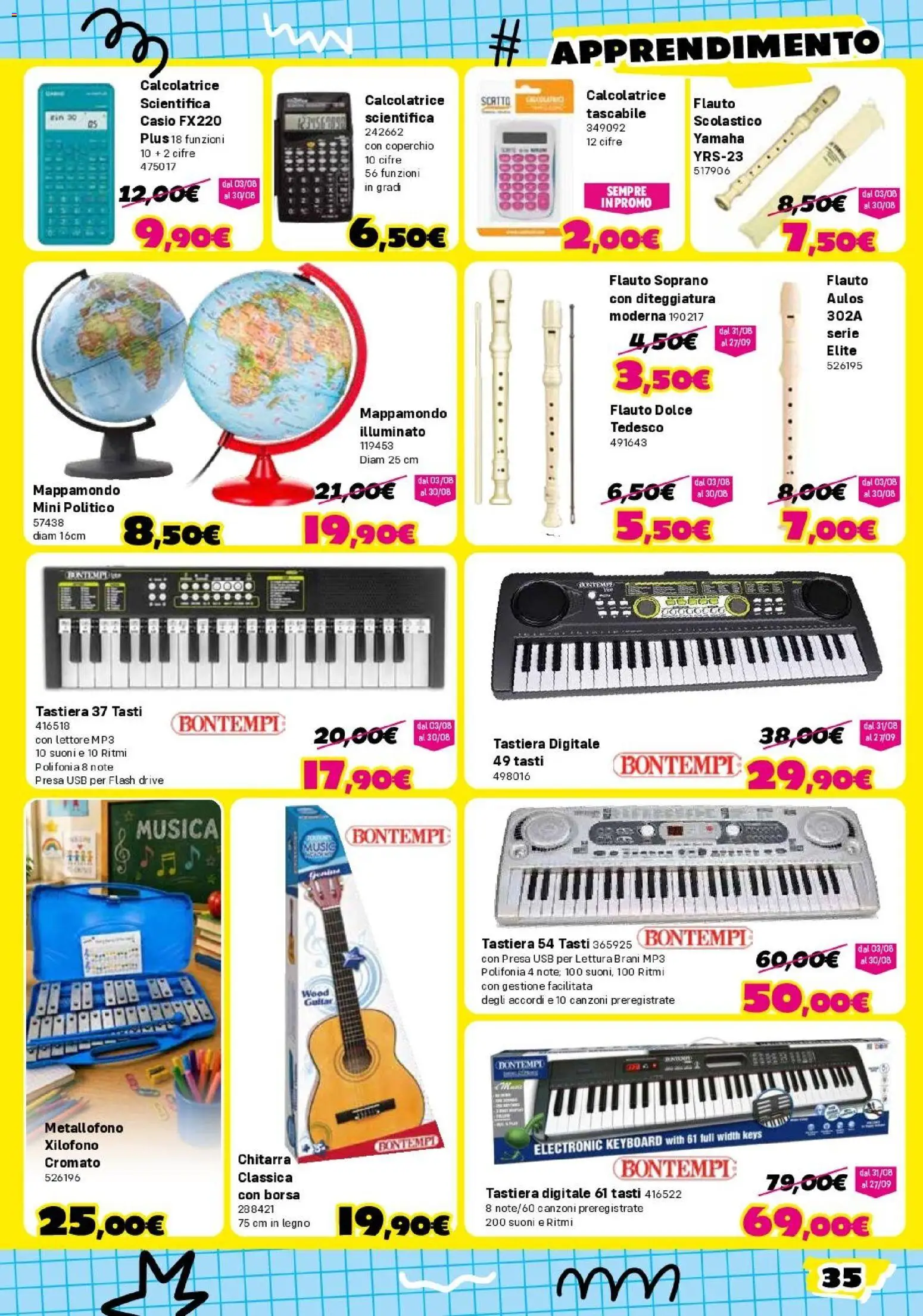 Volantino Orizzonte del 30/07/2026 | Pagina: 35 | Prodotti: Coperchio, MP3, USB, Presa