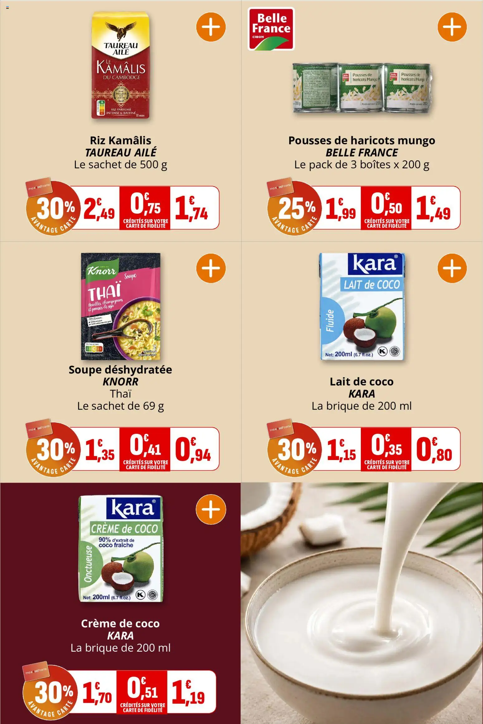 {H1} | Page: 7 | Produits: Soupe, Riz, Haricots, Crème