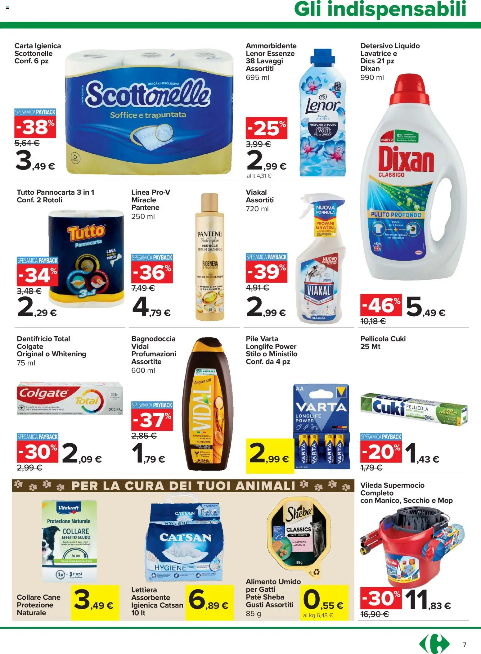 Volantino Carrefour del 16/07/2026 | Pagina: 7 | Prodotti: Pile, Dentifricio, Lavatrice, Profumo