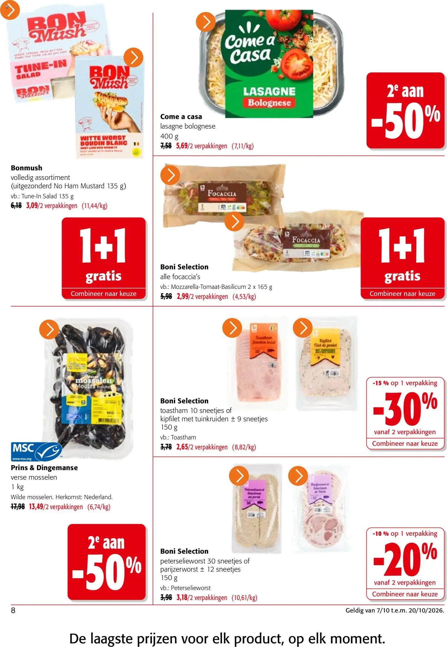 {H1} | Pagina: 8 | Producten: Ham, Worst, Lasagne, Focaccia