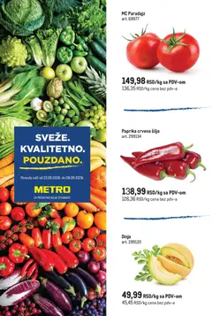 Metro katalog Sveže. Kvalitetno. Pouzdano. - pregled Metro kataloga - važi od 01.09.2026