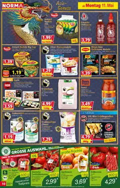 Norma Flugblatt ab 11.05.2026 gültig | Seite: 10 | Produkte: Erdbeeren, Chips, Gemüse, Ananas
