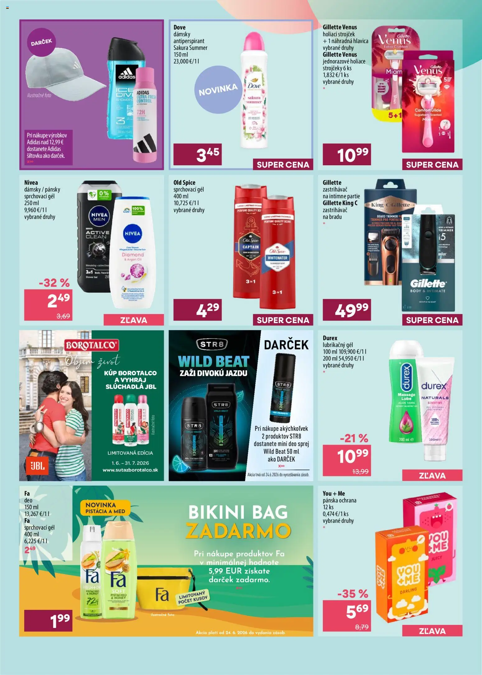 Nové 101 drogerie akcie – leták je platný od 24.06.2026 | Strana: 3 | Produkty: Strojček, Holiaci strojček, Slúchadlá, Med