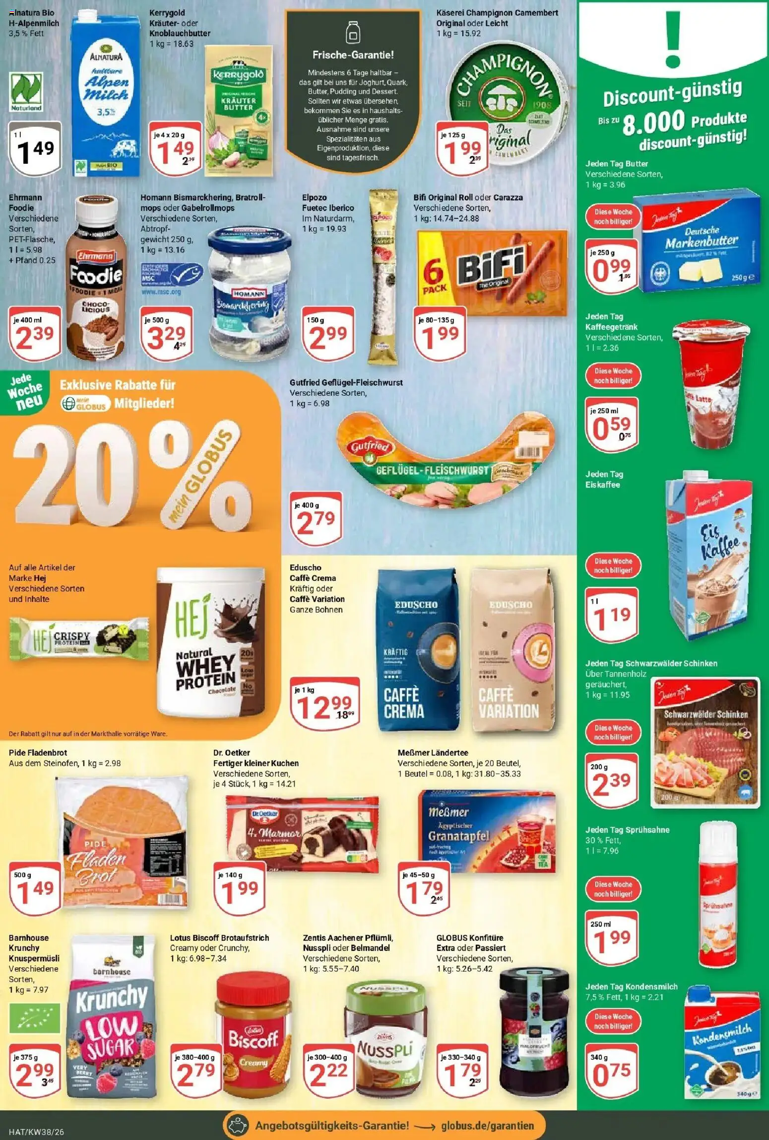 Globus Prospekt Hattersheim (ab 14.09.2026) » Angebote online | Seite: 11 | Produkte: Gewicht, Granatapfel, Milch, Butter