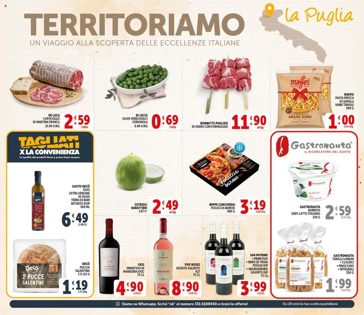 Volantino Decò del 20.05.2026 | Pagina: 11 | Prodotti: Cetrioli, Olio extra vergine, Taralli, Burrata