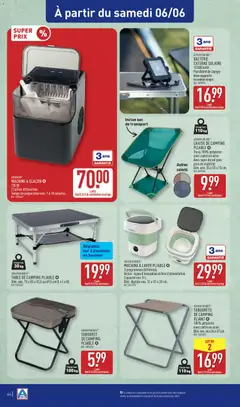 Aldi - Prévisualisation de Aldi catalogue valide à partir de 02.06.2026 | Page: 46 | Produits: Chaise, Batterie, Machine à glaçon, Chaise de camping
