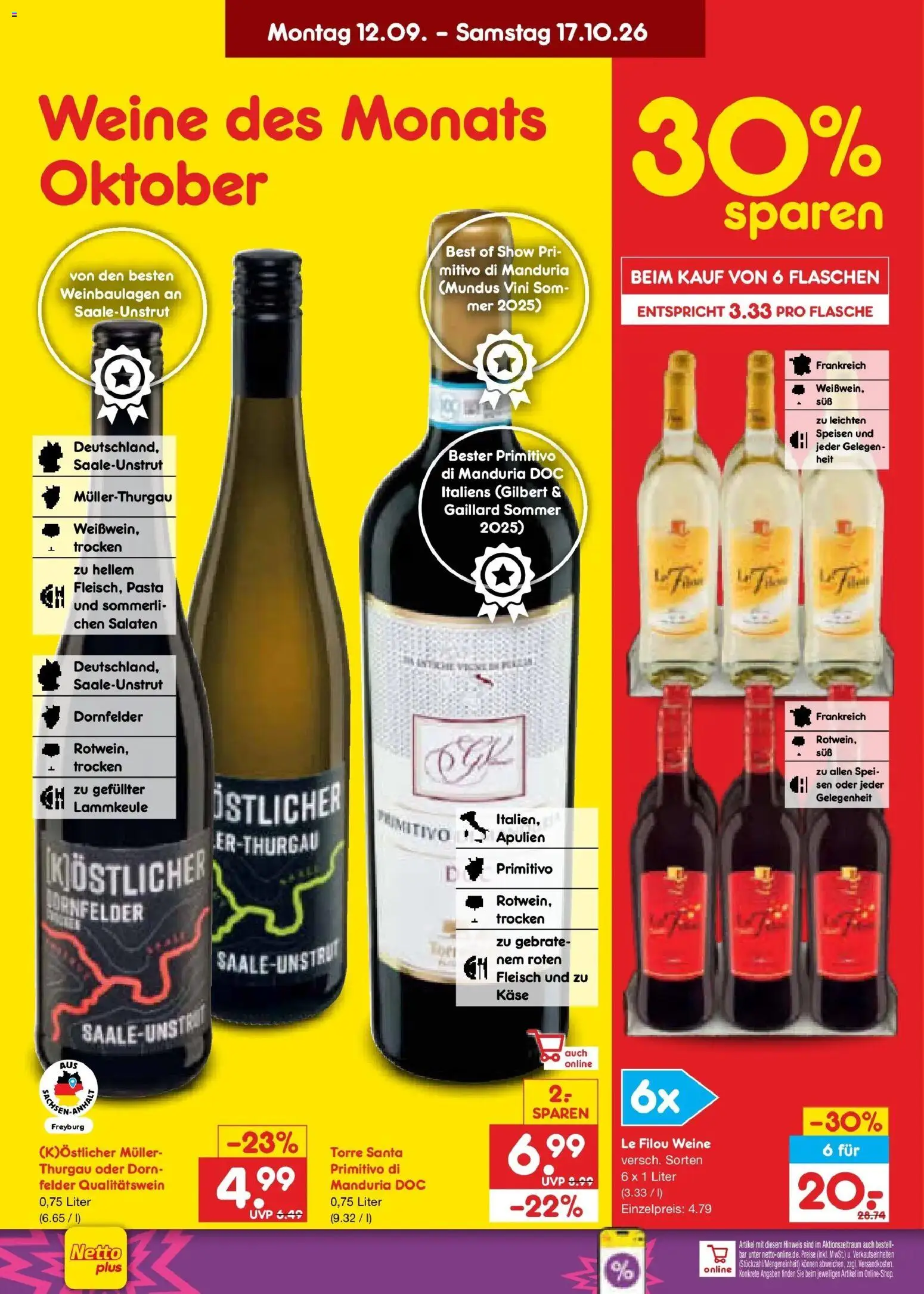 Netto Marken-Discount Prospekt Pirna – gültig ab 12.10.2026 | Seite: 26 | Produkte: Lammkeule, Le filou, Pasta, Fleisch