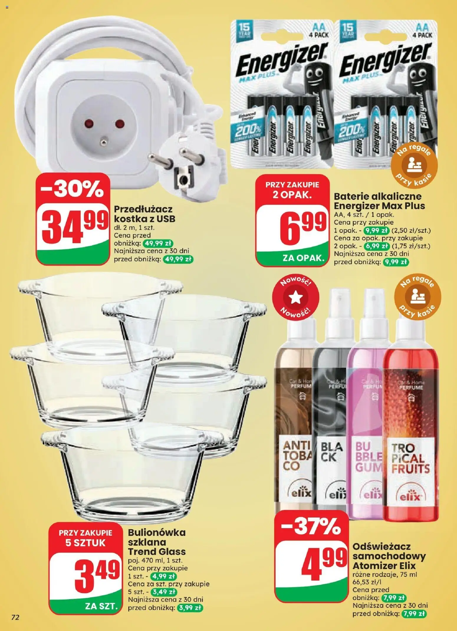 Dino gazetka od 21.10.2026 | Strona: 72 | Produkty: Odświeżacz, USB, Baterie, Przedłużacz