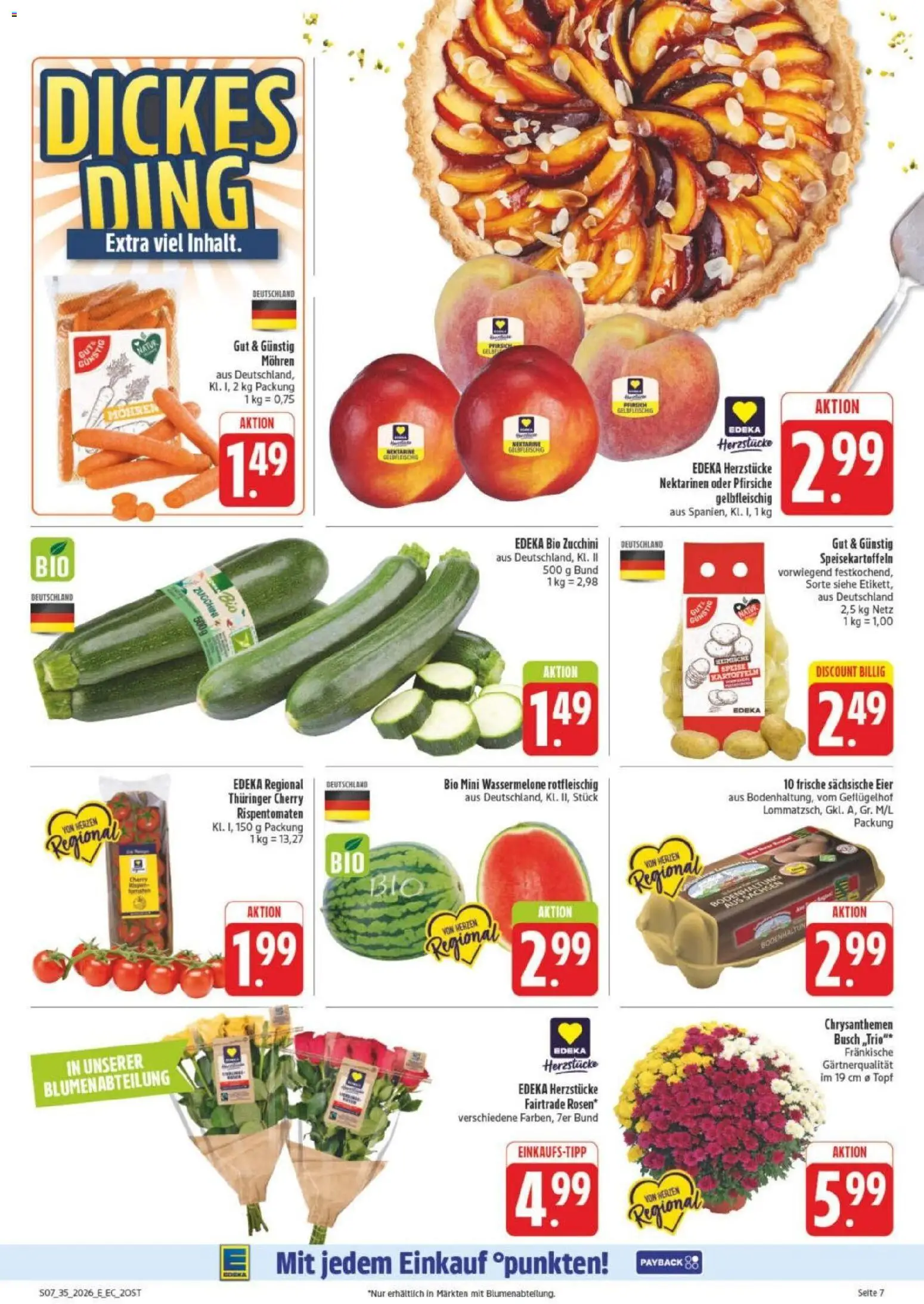 Edeka Prospekt Leipzig – gültig ab 23.08.2026 | Seite: 11 | Produkte: Nektarinen, Eier, Mohren, Wassermelone